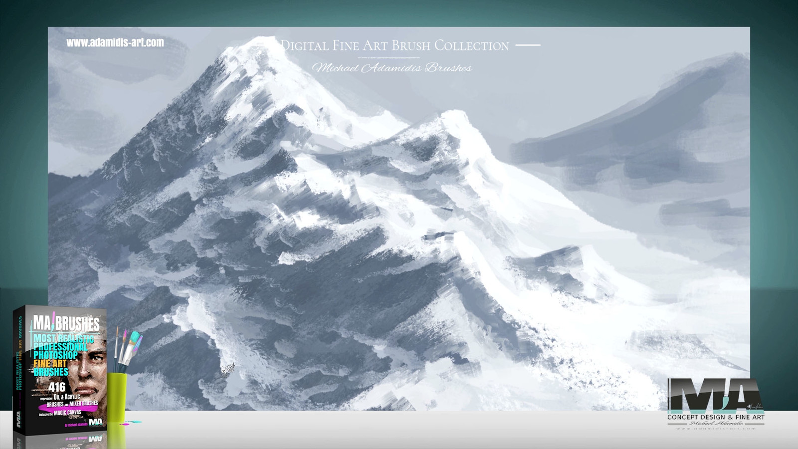 Quick sketch of a mountain using some of the MA-BRUSHES