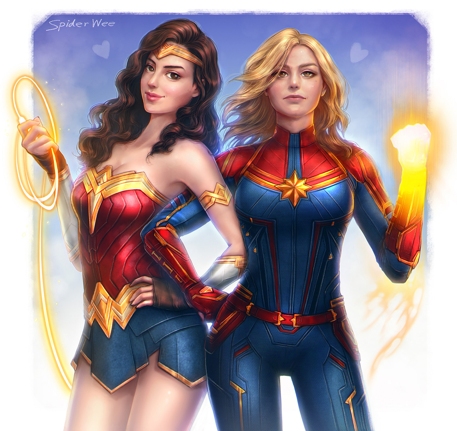 ArtStation - Cute & Cool : Wonder Woman & Captain Marvel