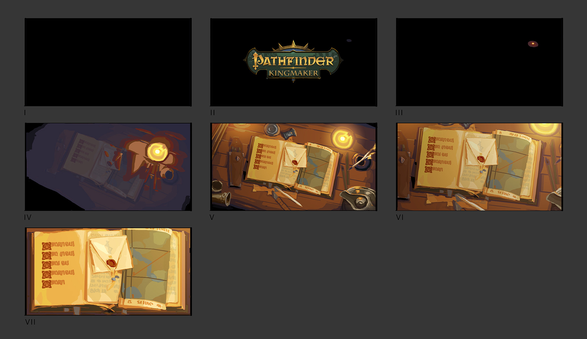 Storyboard of the main menu  