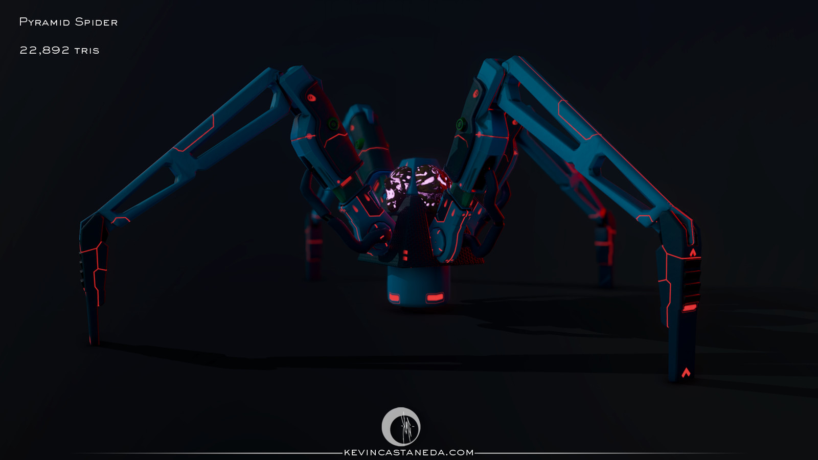 Pyramid Spider. Baked normal maps for  beveled edges.