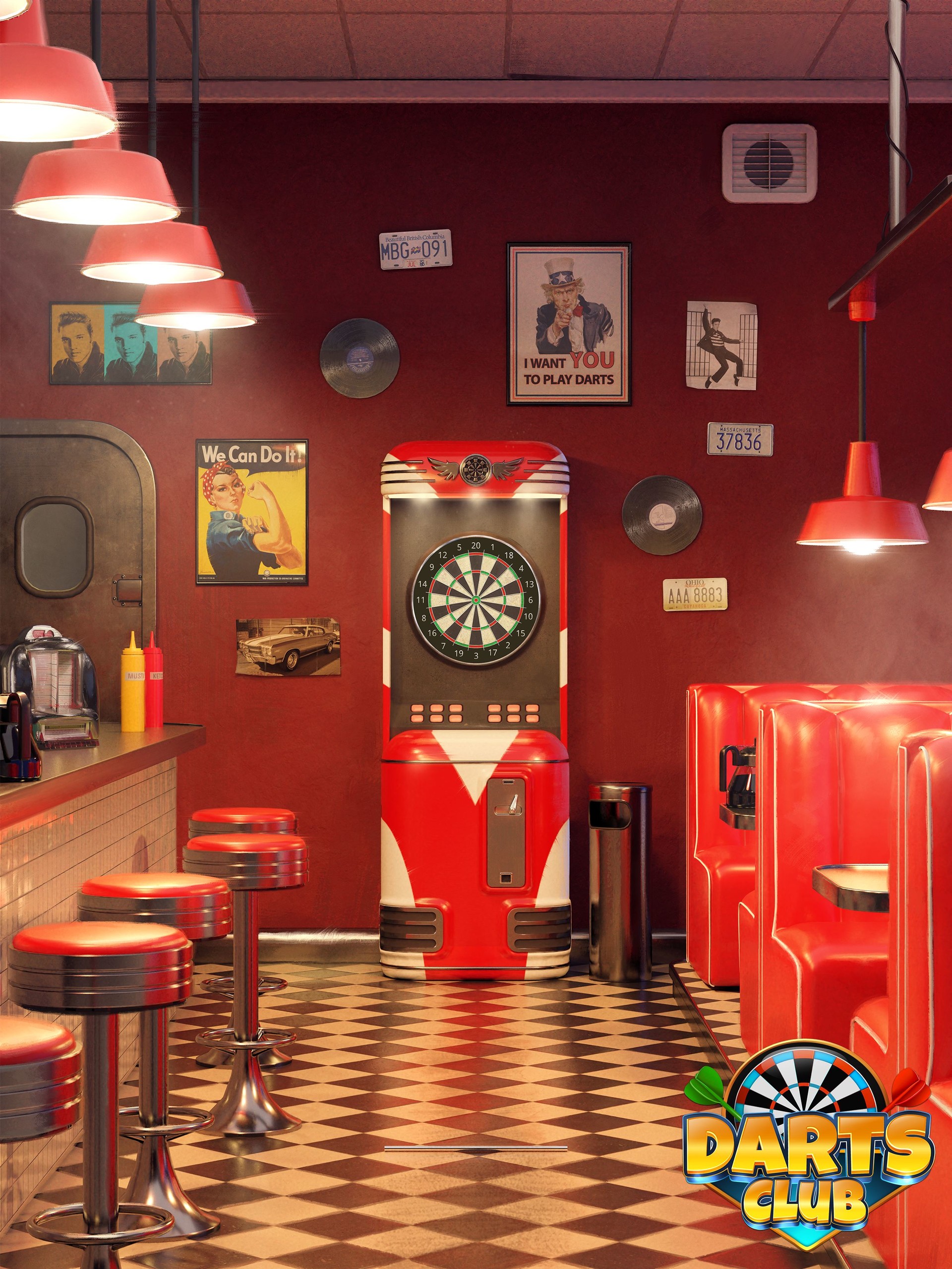 ArtStation - Anna's Diner for Darts Club mobile game