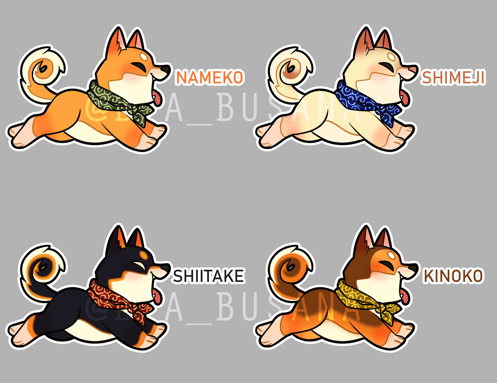 Artstation Dog Stickers Shiba Inu Bia Busana
