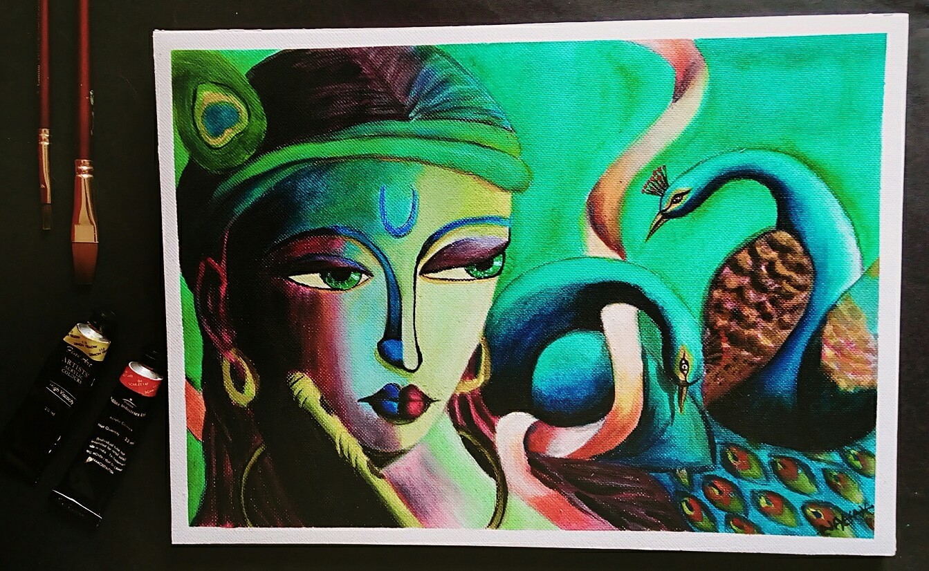 Nalini D Abstract Krishna Painting