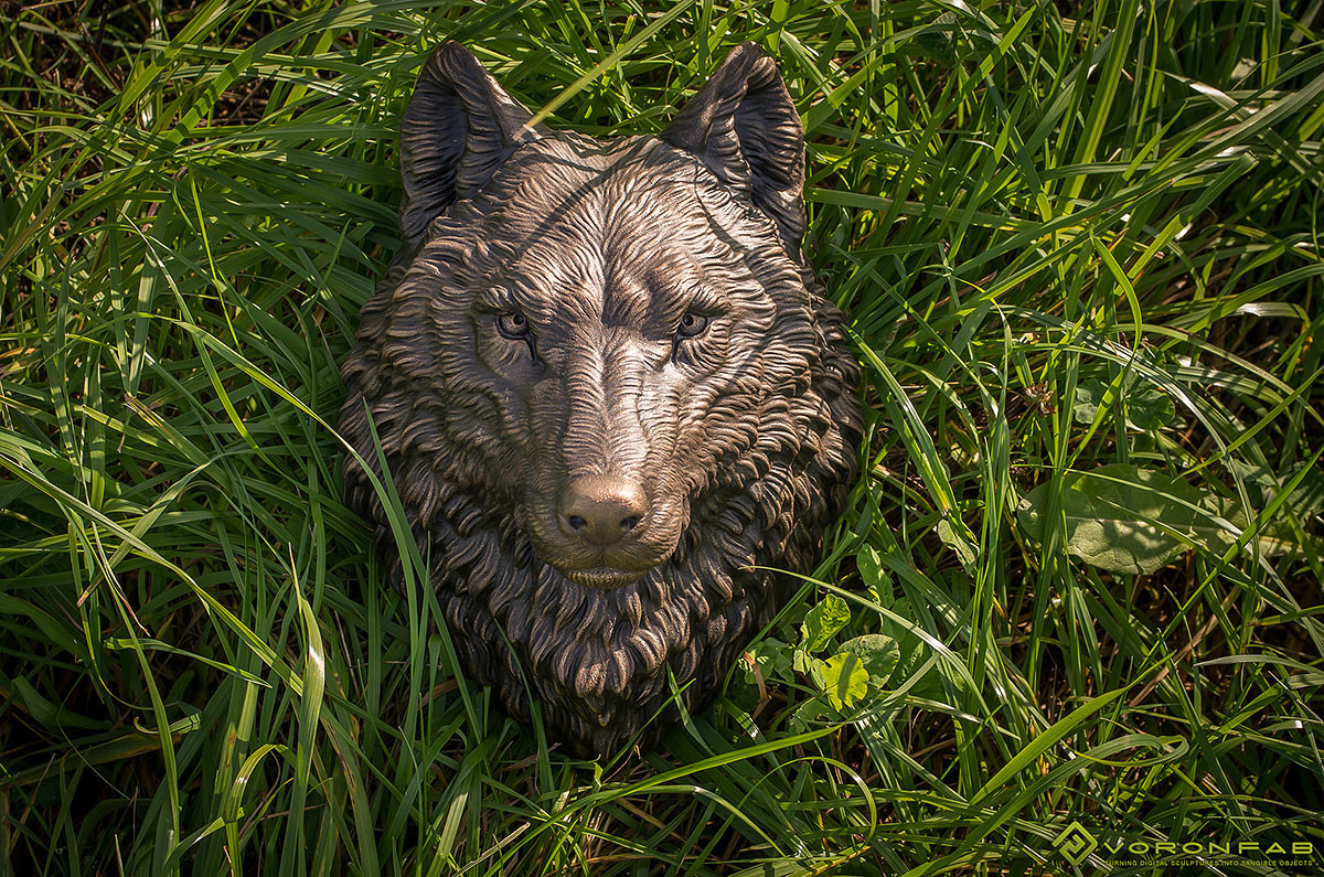Nikolay Vorobyov - Wolf Head. Antique Bronze