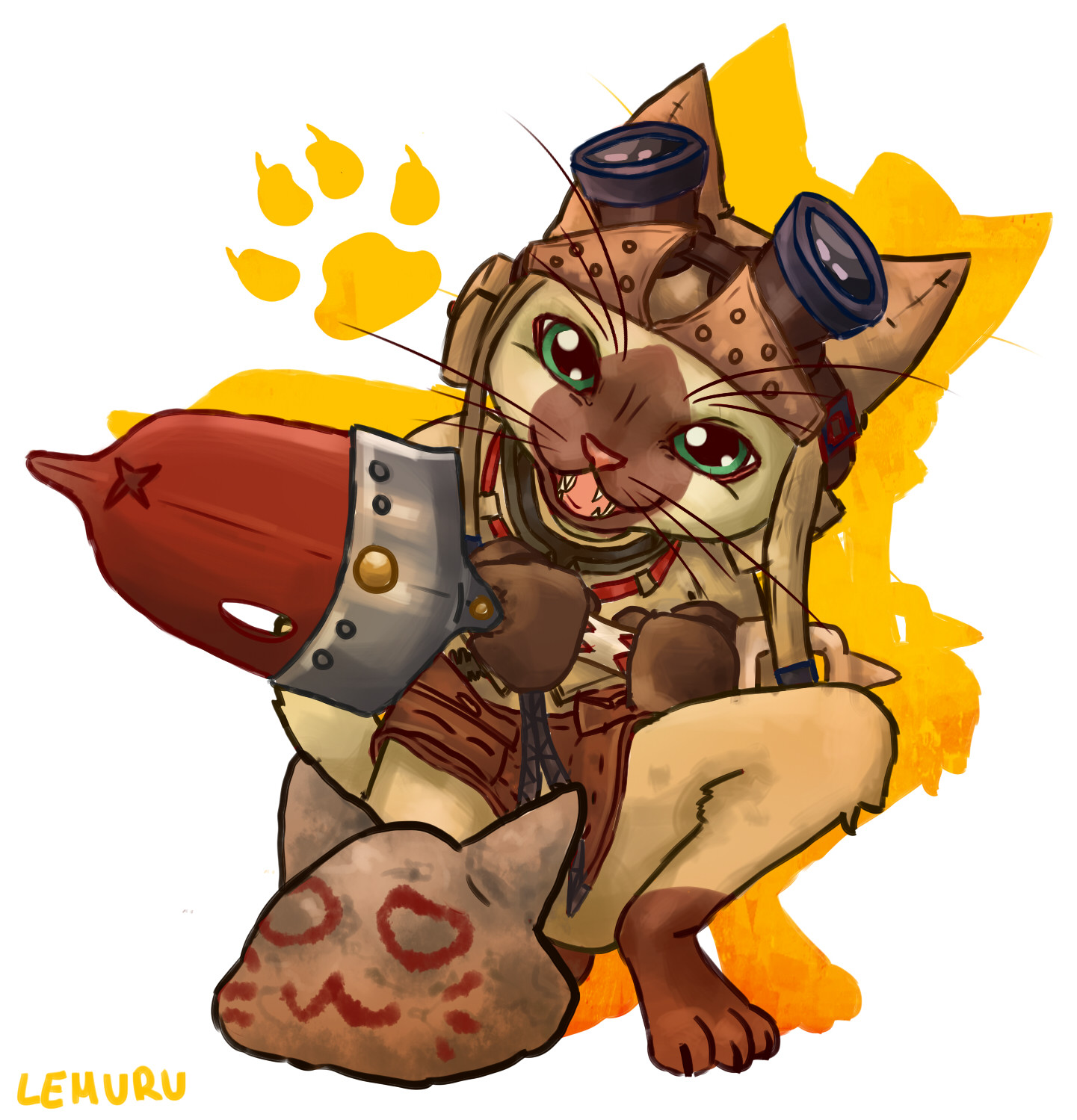Artstation Felyne Palico From Monster Hunter World C Capcom Laura Diaz