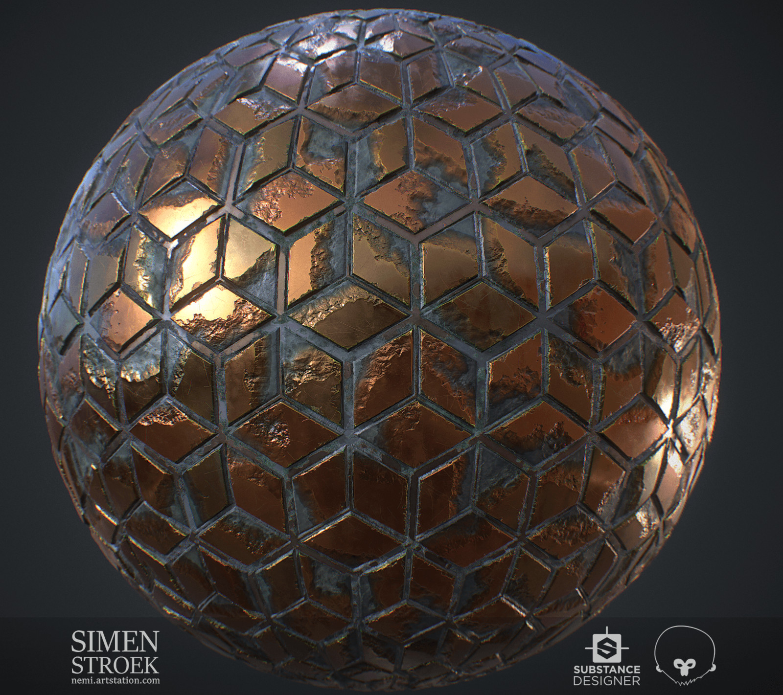 Worn Copper Floortiles