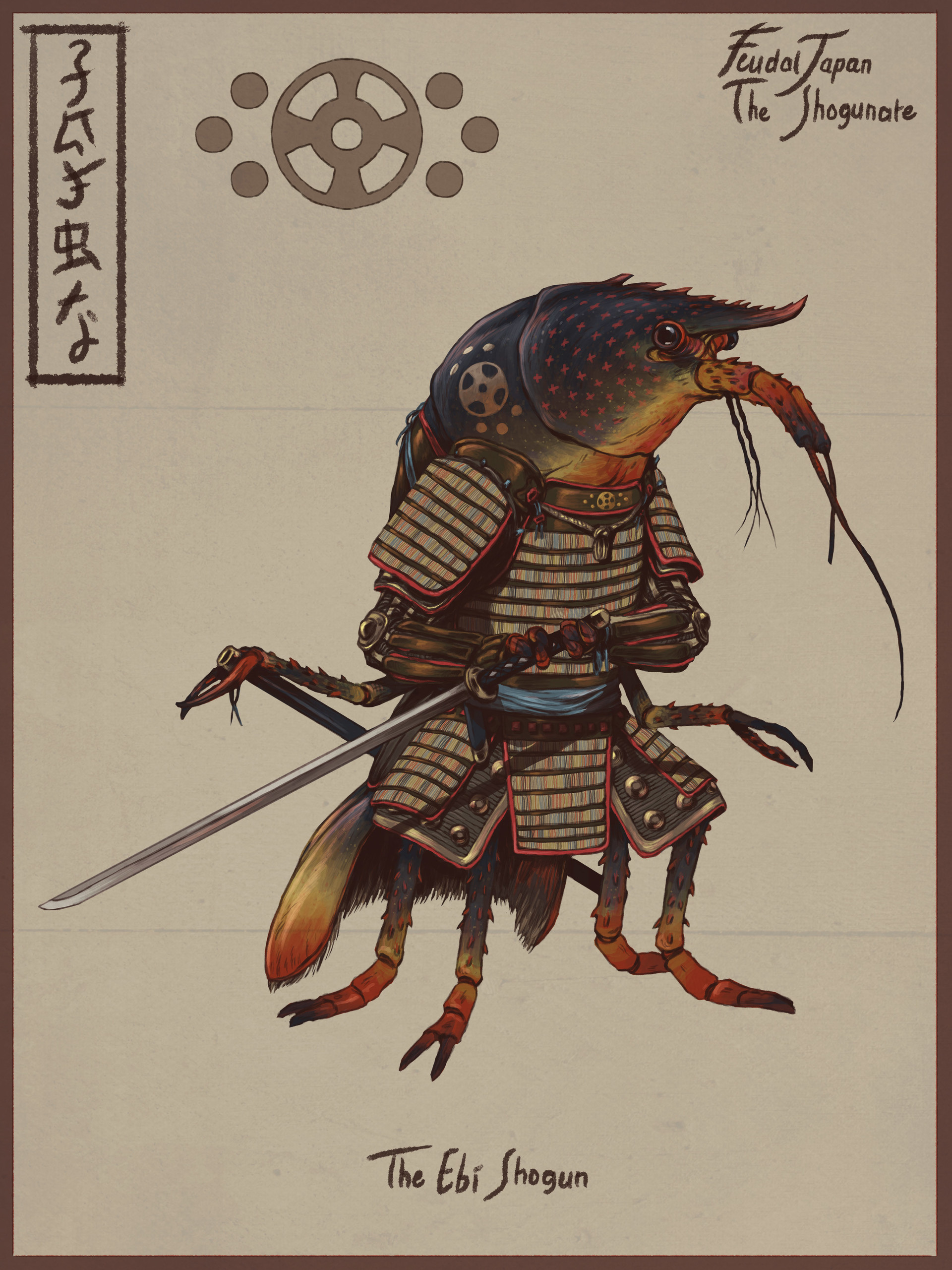 Lord of the Ebi tower, the shogun of Kodokuna is the master of the Lobsterian population on the island. The Lobsterians are the legendary servants of the Emperor of Nothing, they once conquered the bigger land for him, now the are nearly extinct.