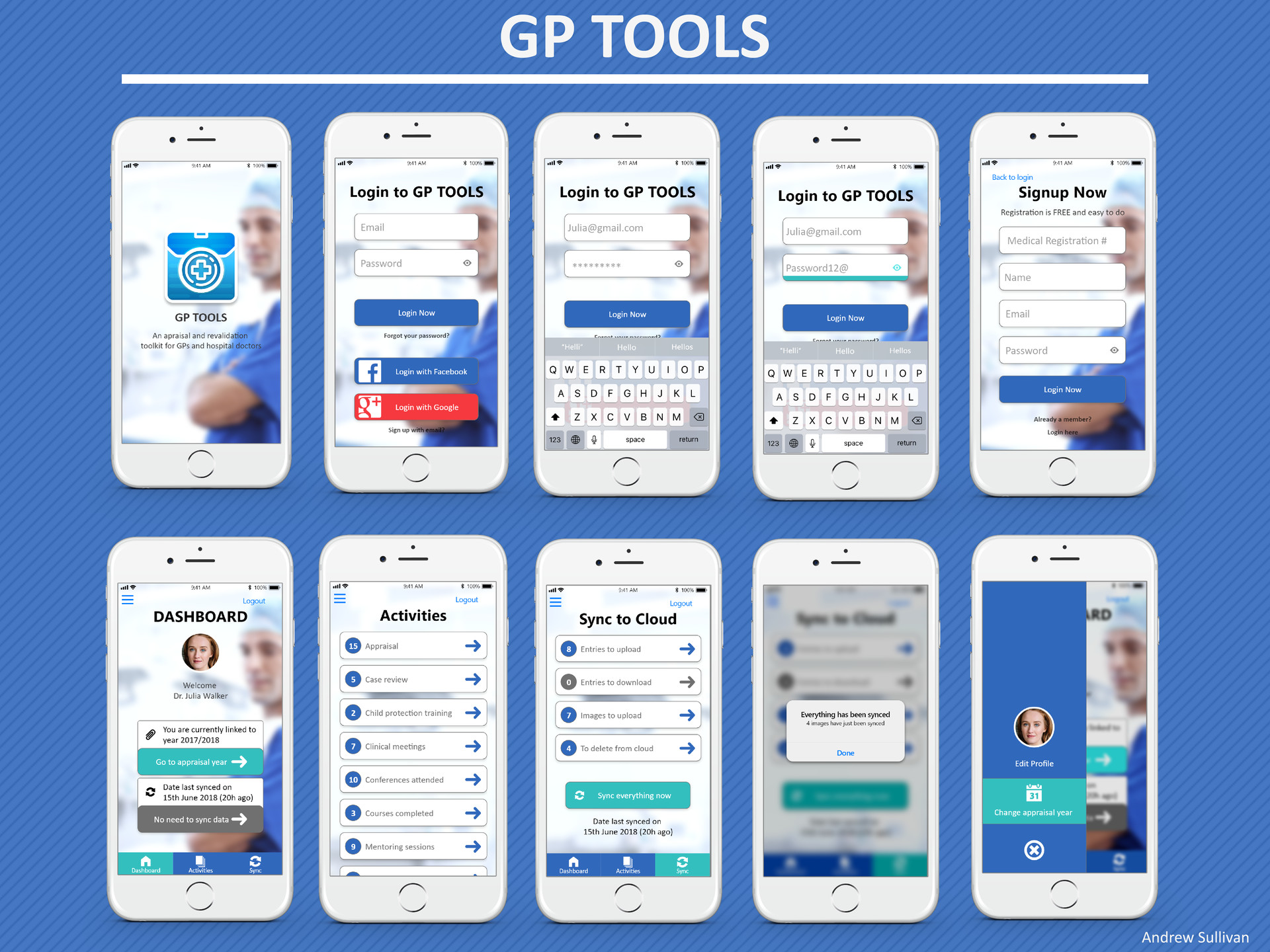 Andrew Sullivan Gp Tools Medical Ui Ux Mock Up