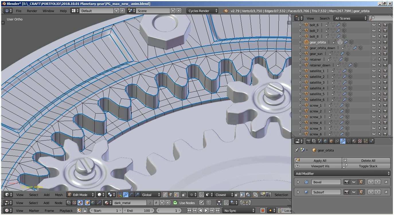 Artstation Planetary Gear Animation Elena Soloveva