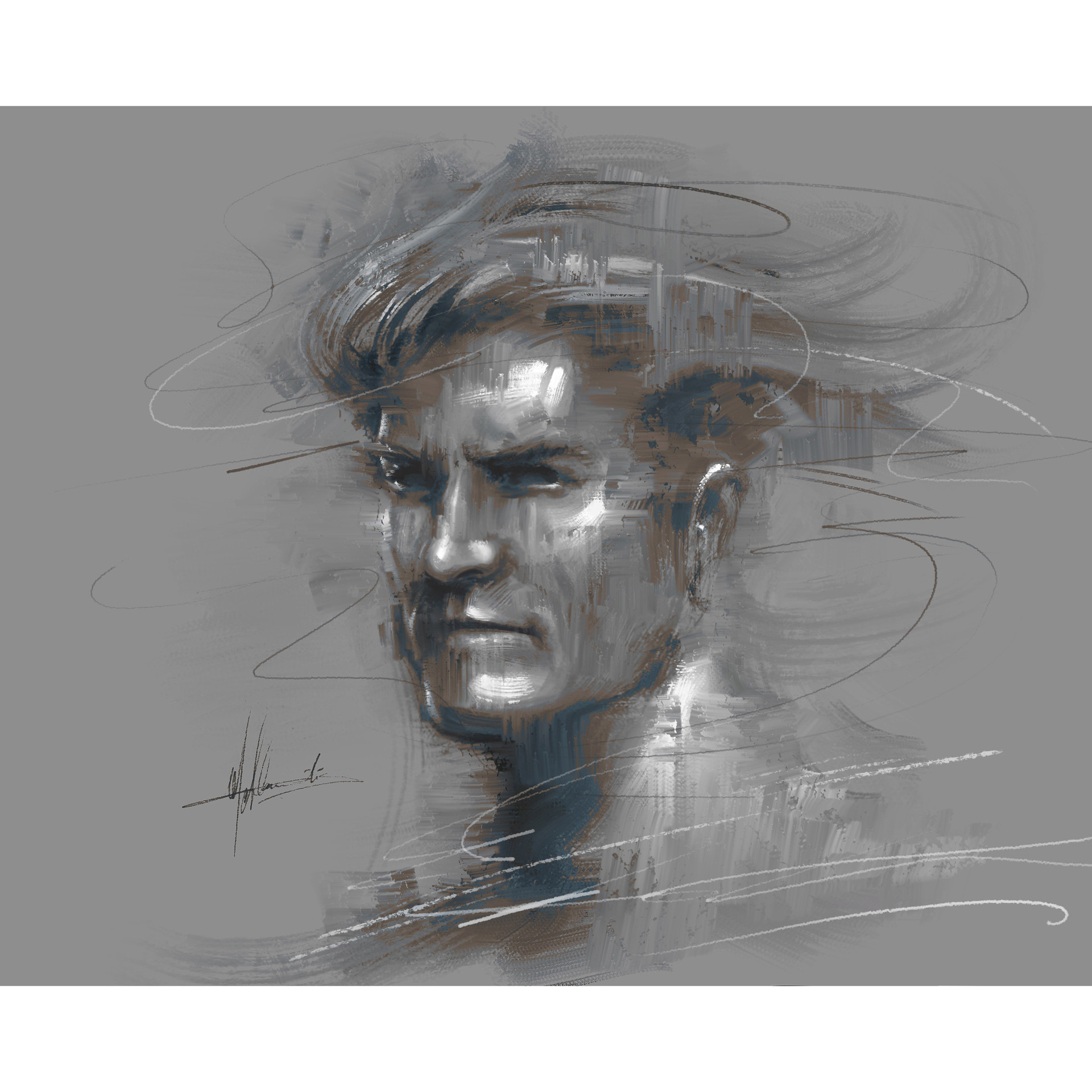 Ma Brushes Abstract Portrait Painting With Ma Brushes