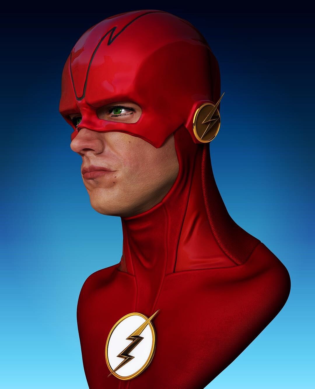 Artstation Flash Season 5 Suit Zbrush Render Barry Allen Update Dwayne Artfollowsme Hanley