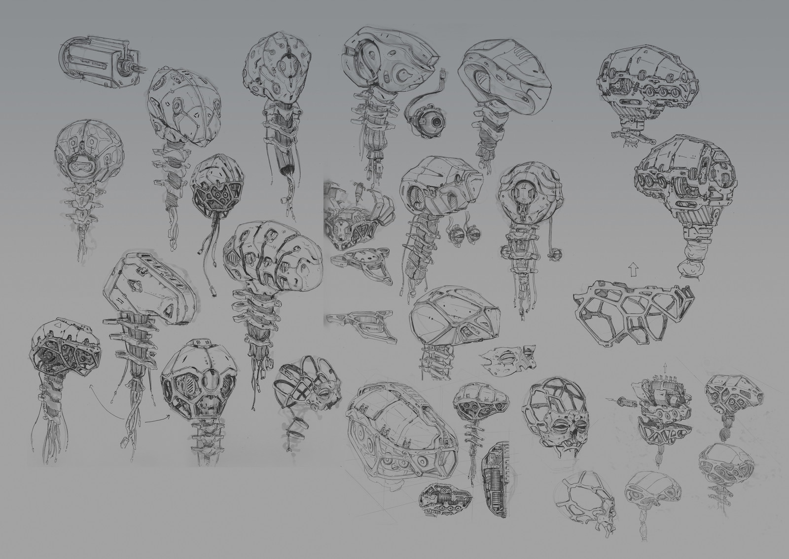 Some initial sketching for shapes,  tiny little drawings in reality