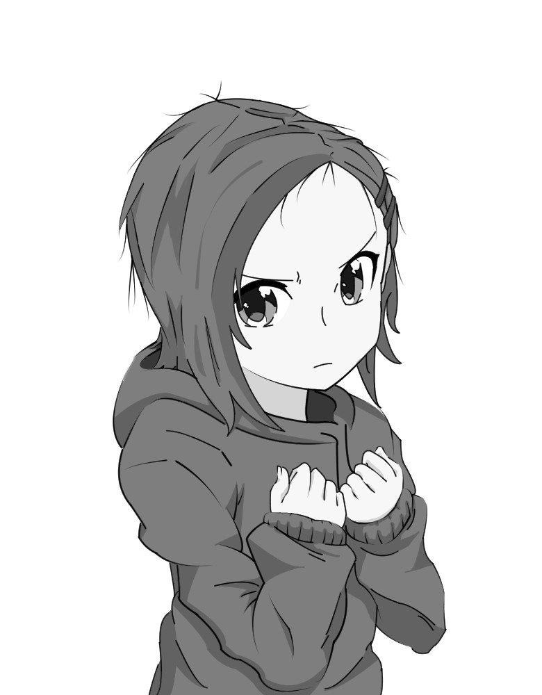 Vindu Nugraha Orange Haired Girl With Blue Jacket