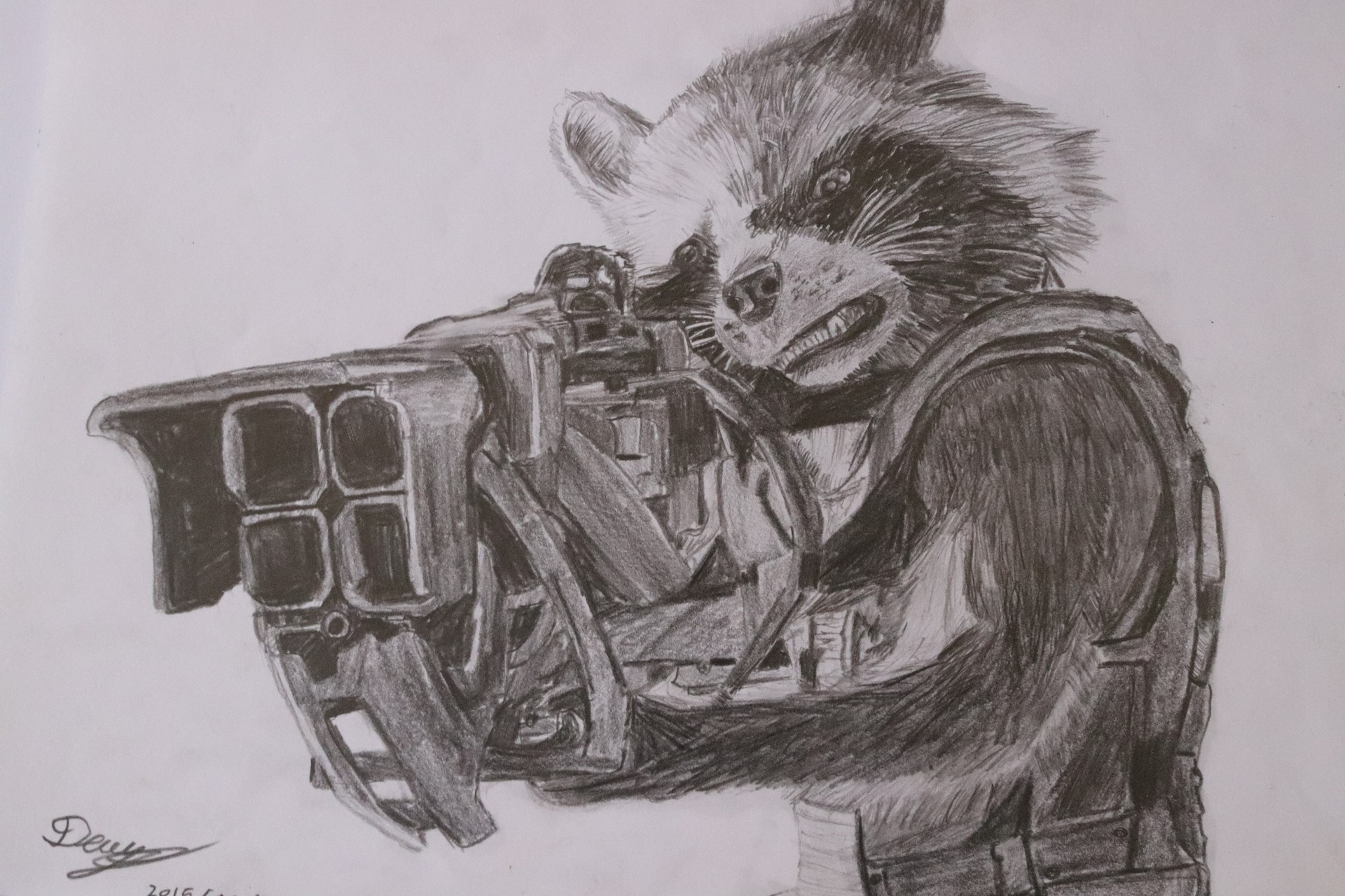 Marvel Rocket Raccoon Drawing  Drawing Skill