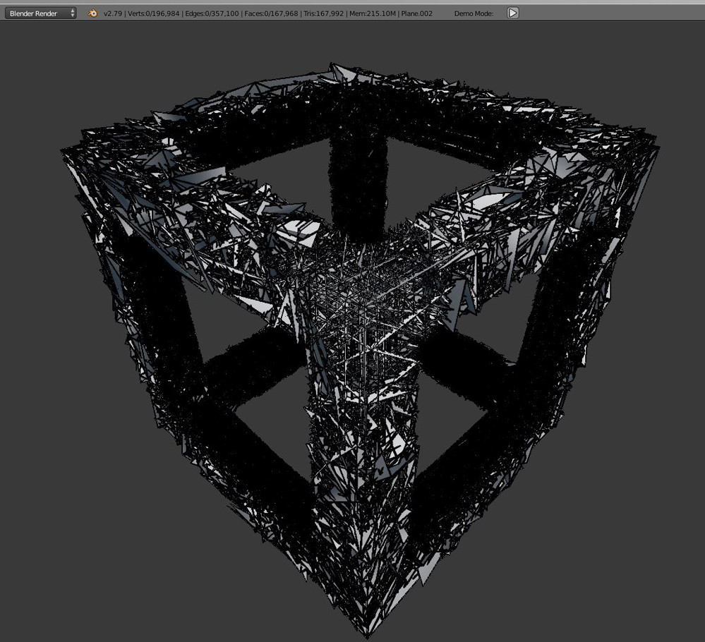 The mesh of the cube in Blender