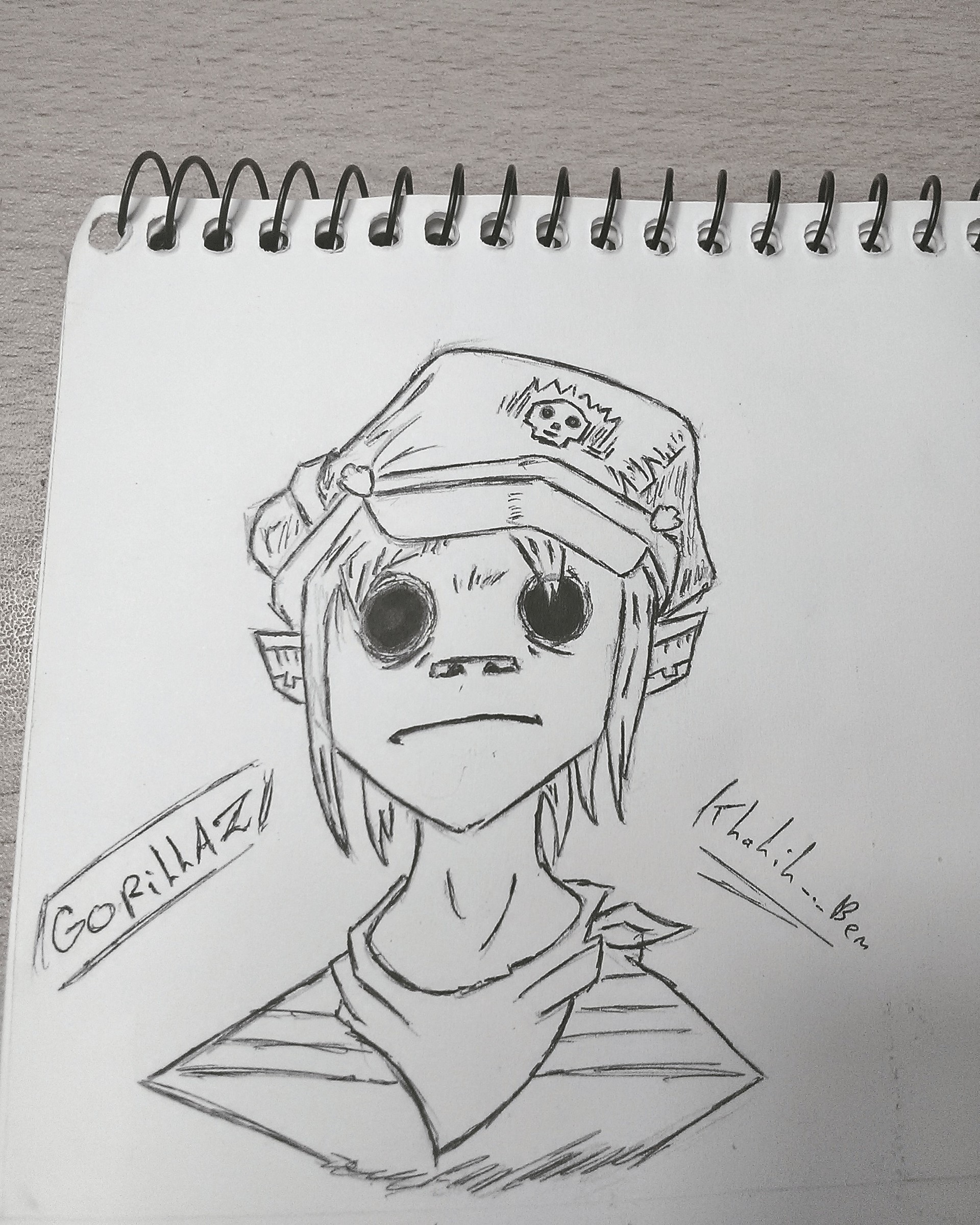 Khalil Ben Gorillaz pencil drawing