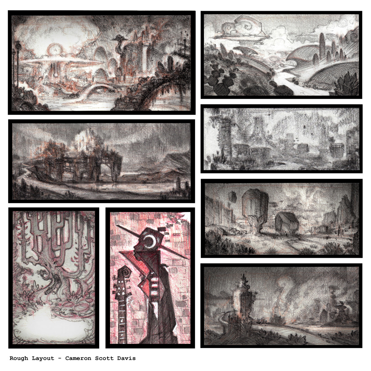 Rough Layout thumbnail sketches