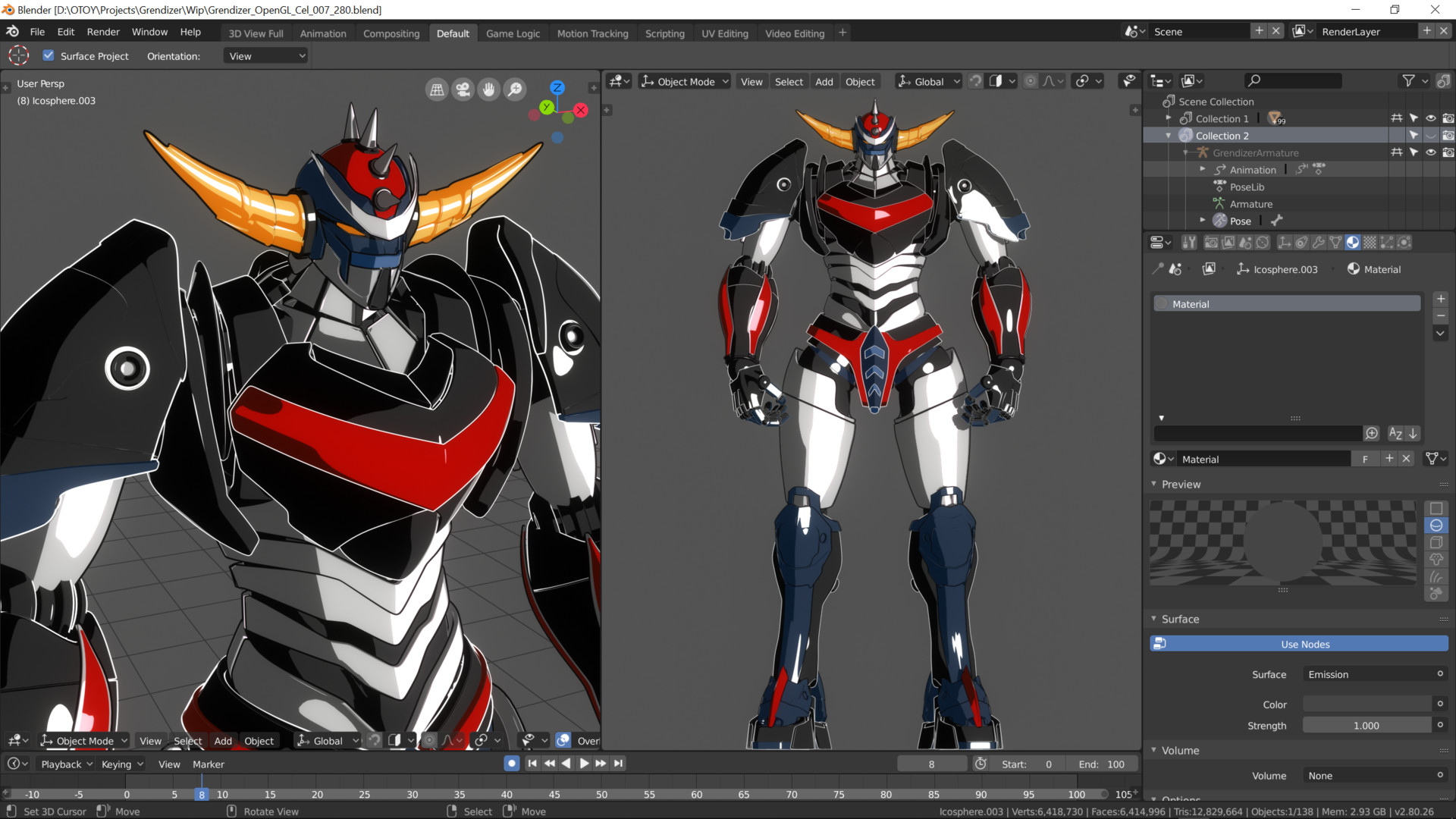 Artstation Grendizer Redesign Real Time Cel Shading Lino Grandi