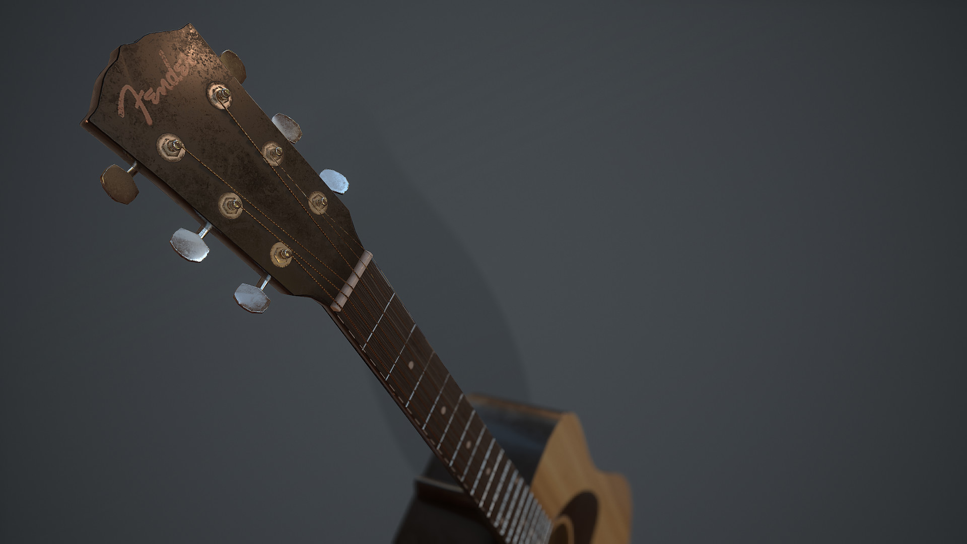 ron Fimple Fender Fa 100 Acoustic Guitar 3d Model