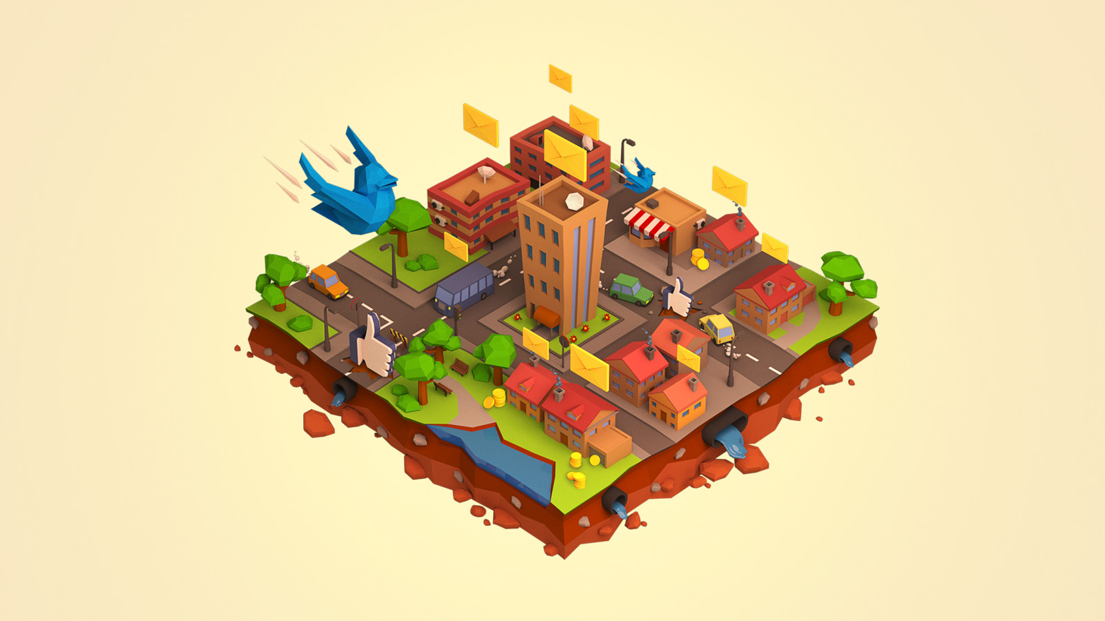 Low poly city