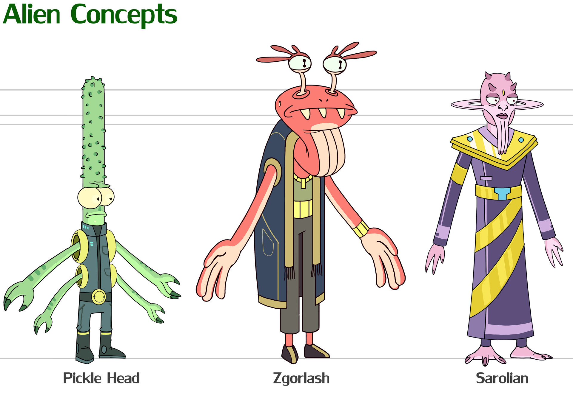 Andrew Erickson - Rick And Morty Style Character Designs