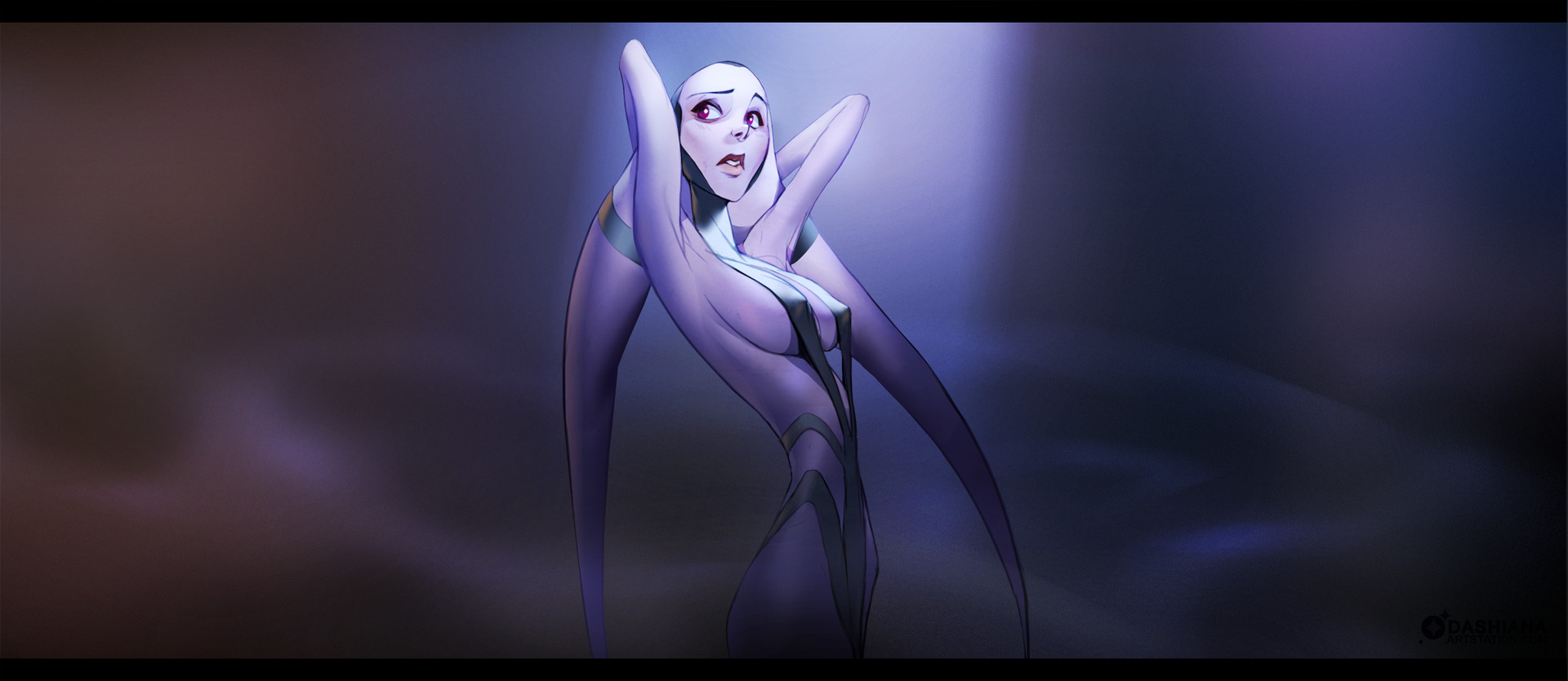 An impromptu twi'lek dancer fan art, more or less inspired by Oola fro...