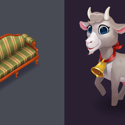  sofa and goat