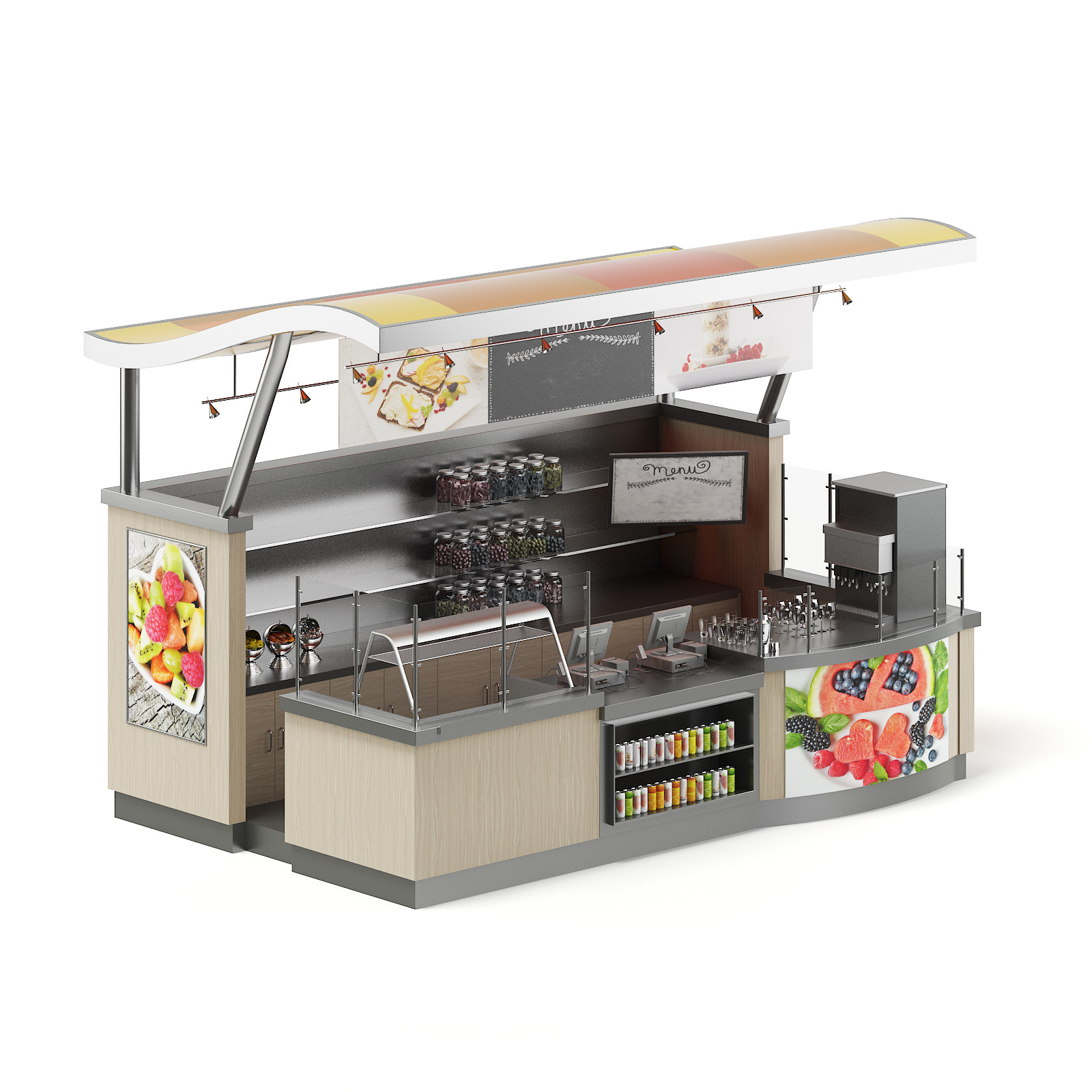 Artstation Cafe Stall Cgaxis 3d Models