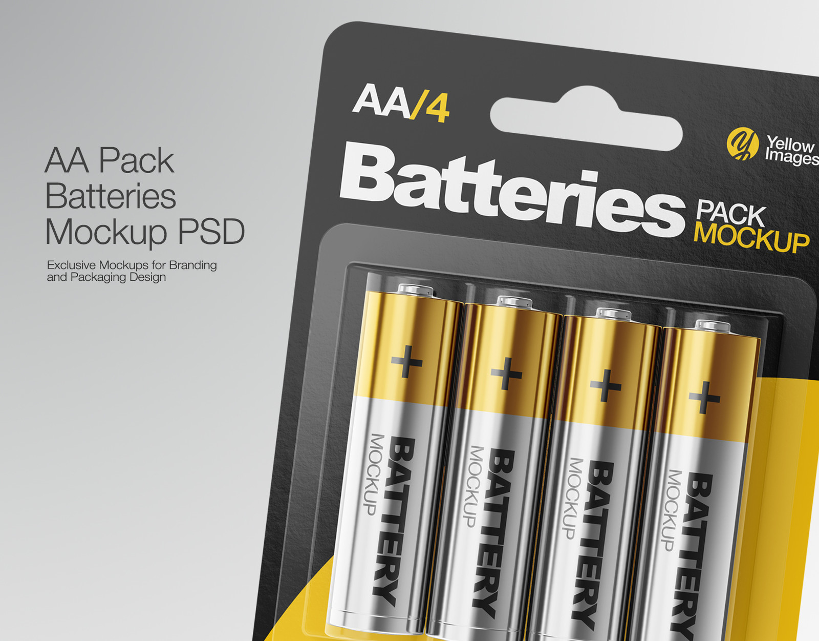 Download Artstation 4 Pack Battery Aa Mockup Andrey Gapon PSD Mockup Templates