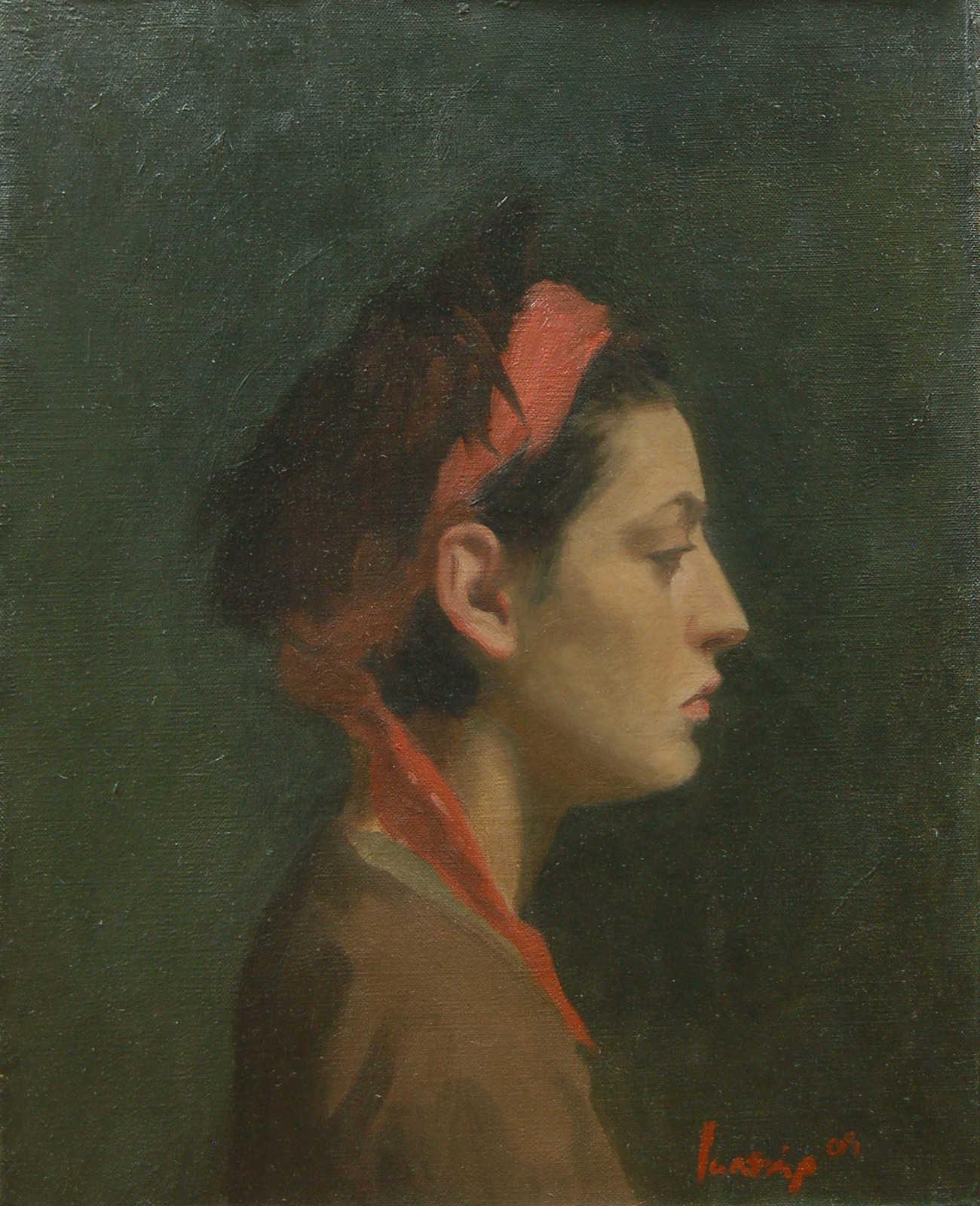 Girl with Red Scarf