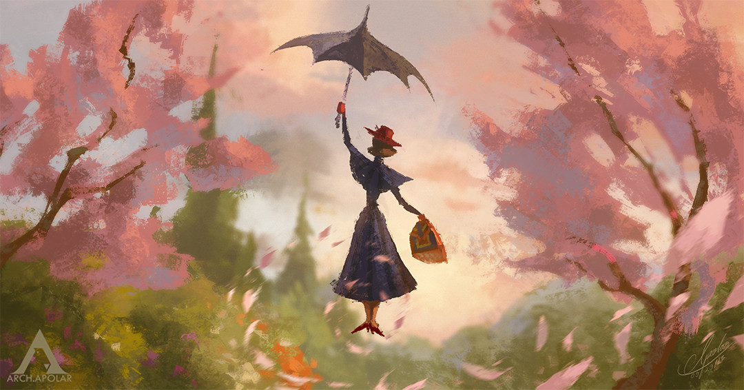 Мэри поппинс летит на зонтике картинки