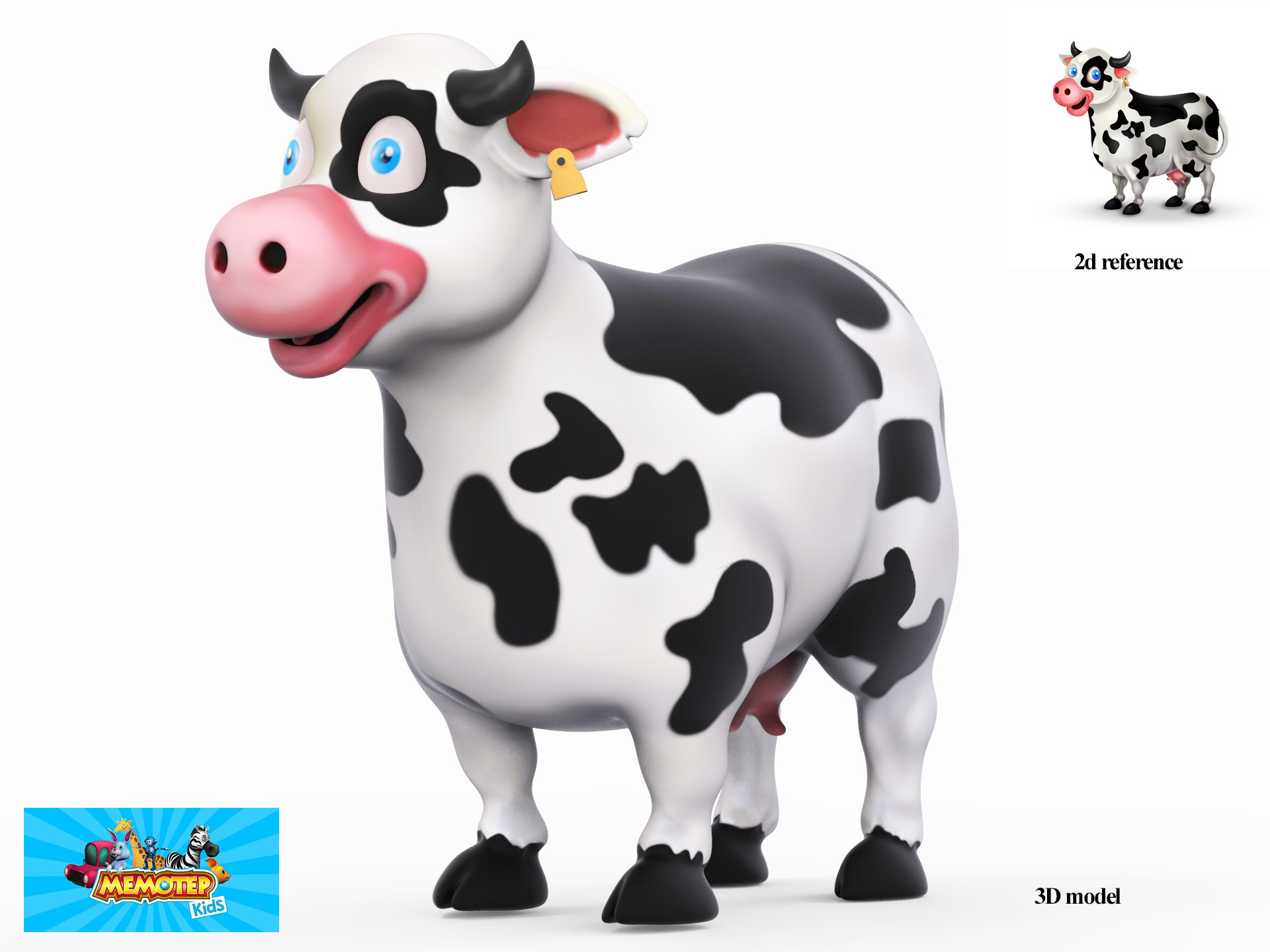 Artstation 3d Cartoon Cow Monta Sculpteur Nahdi