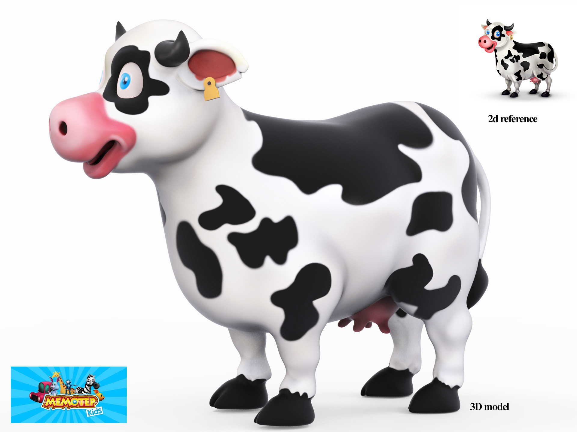 Artstation 3d Cartoon Cow Monta Sculpteur Nahdi