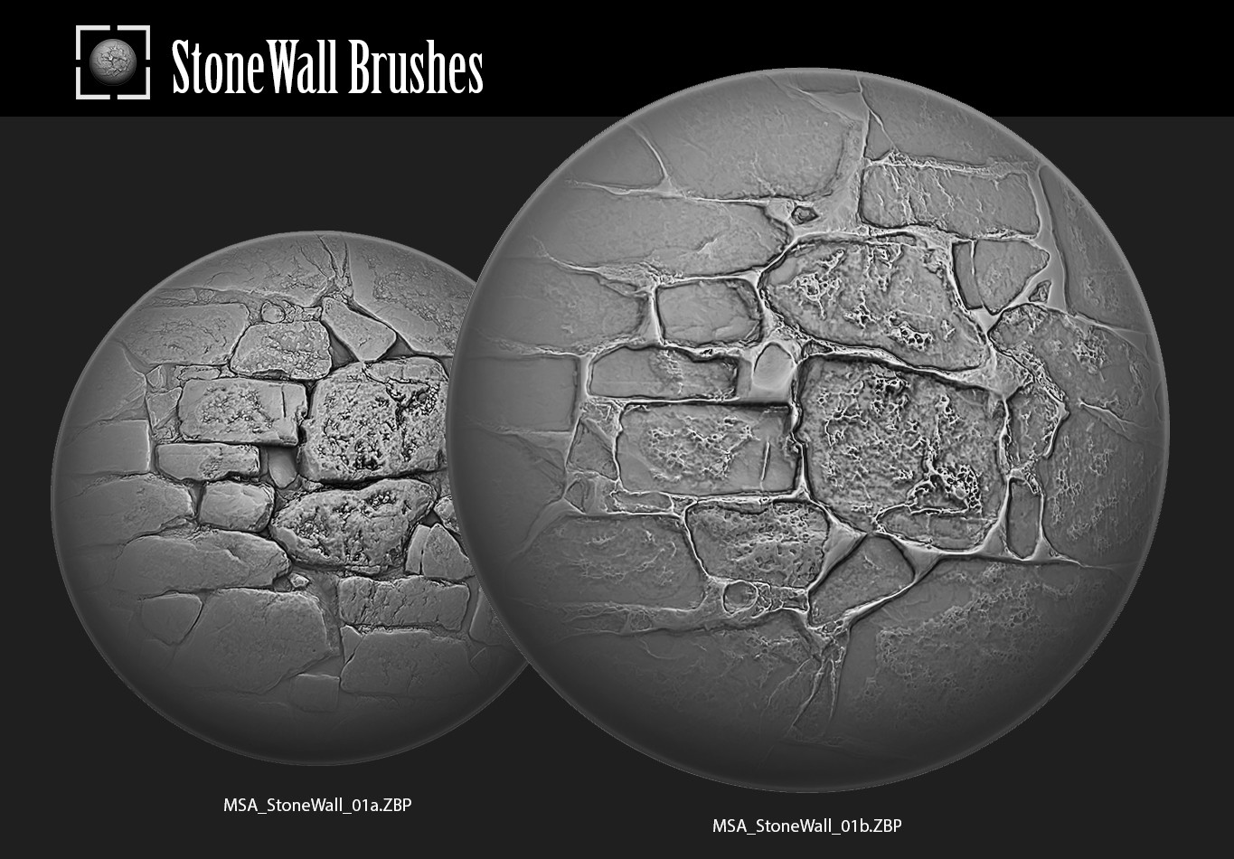 ArtStation - 4 Zbrush StoneWall Brushes - Download