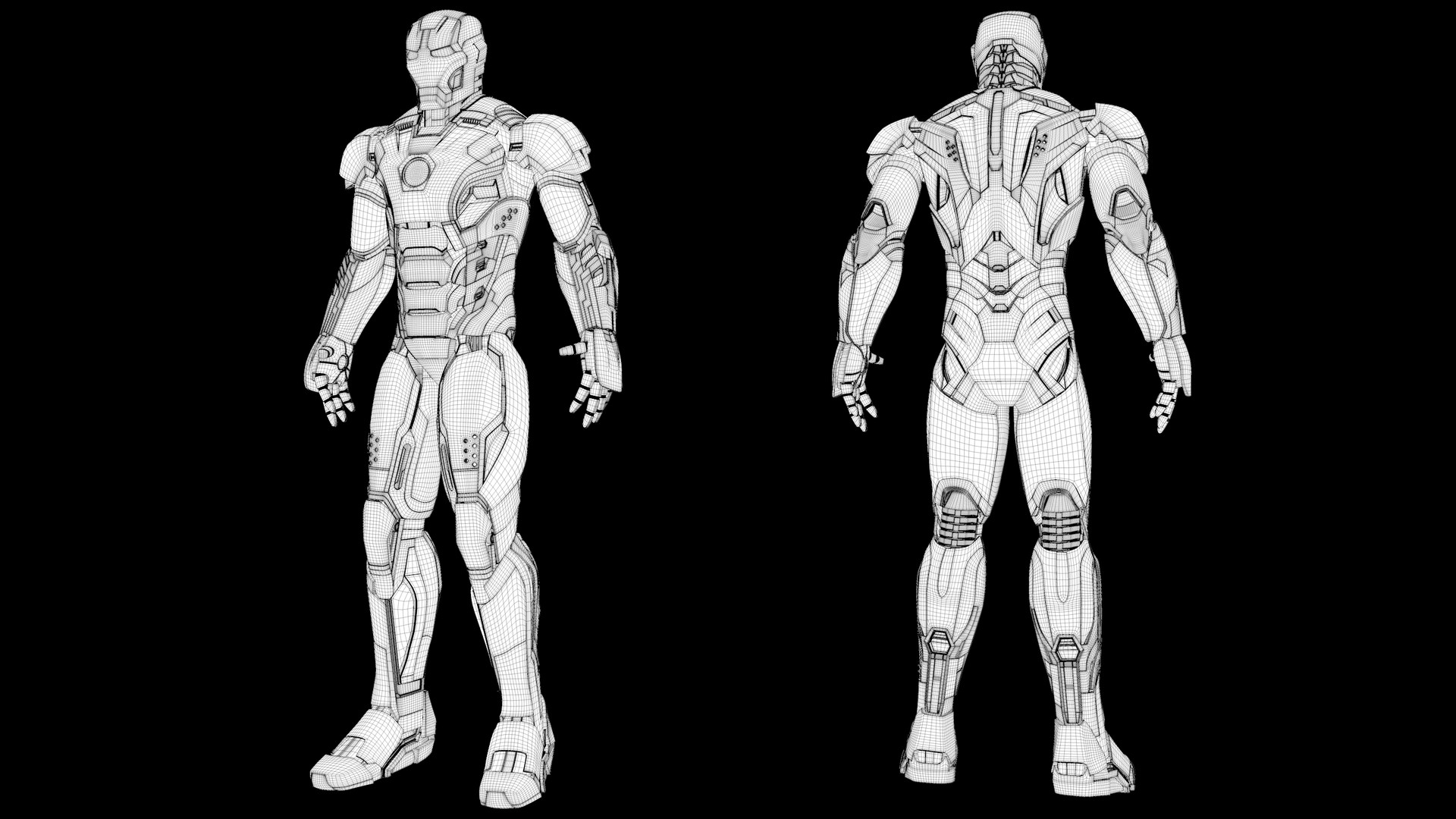 iron man vector blueprint
