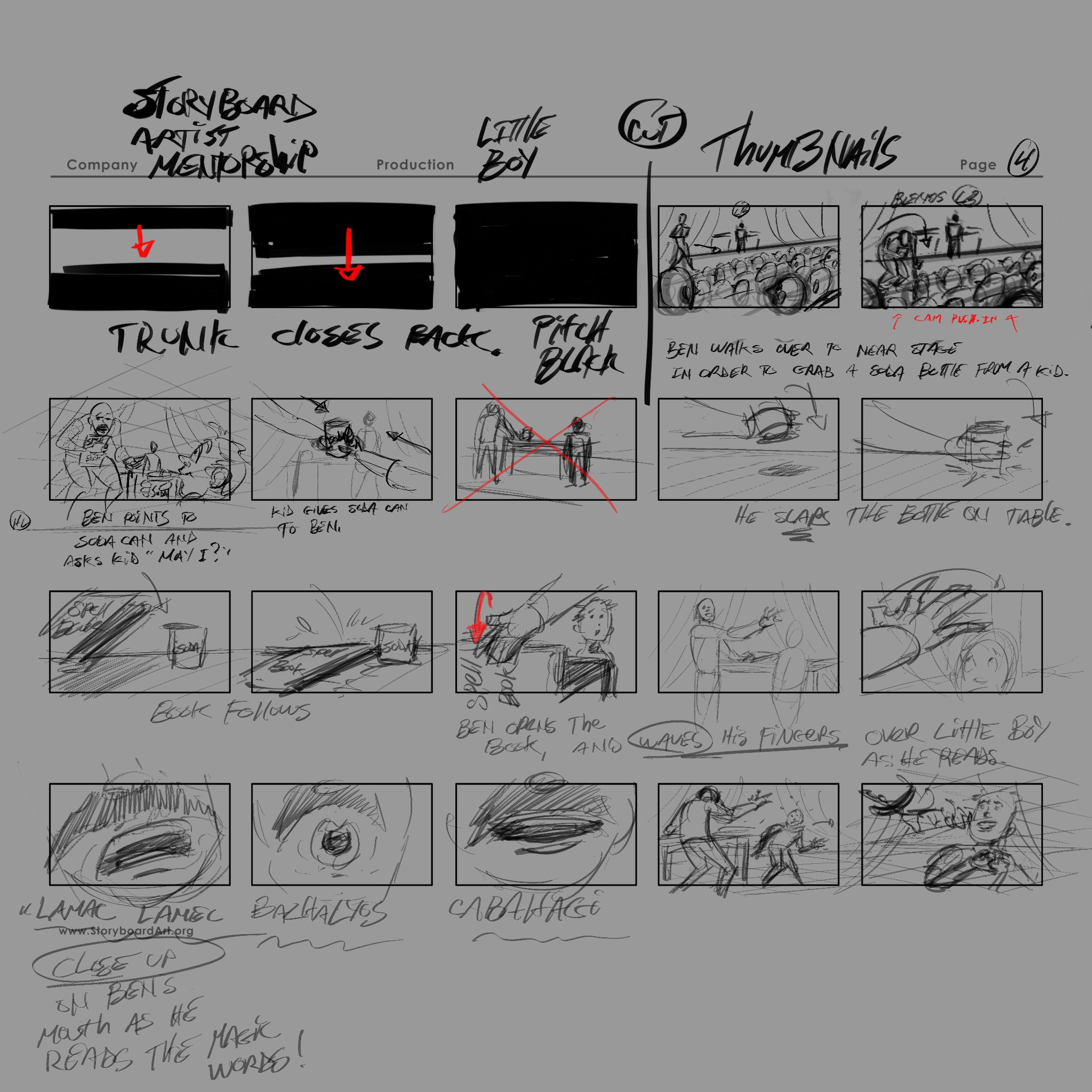 Thumbnail 1st Pass from script Page Little Boy.