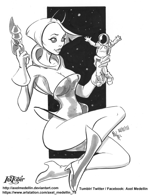 Inktober 18, alien girl
