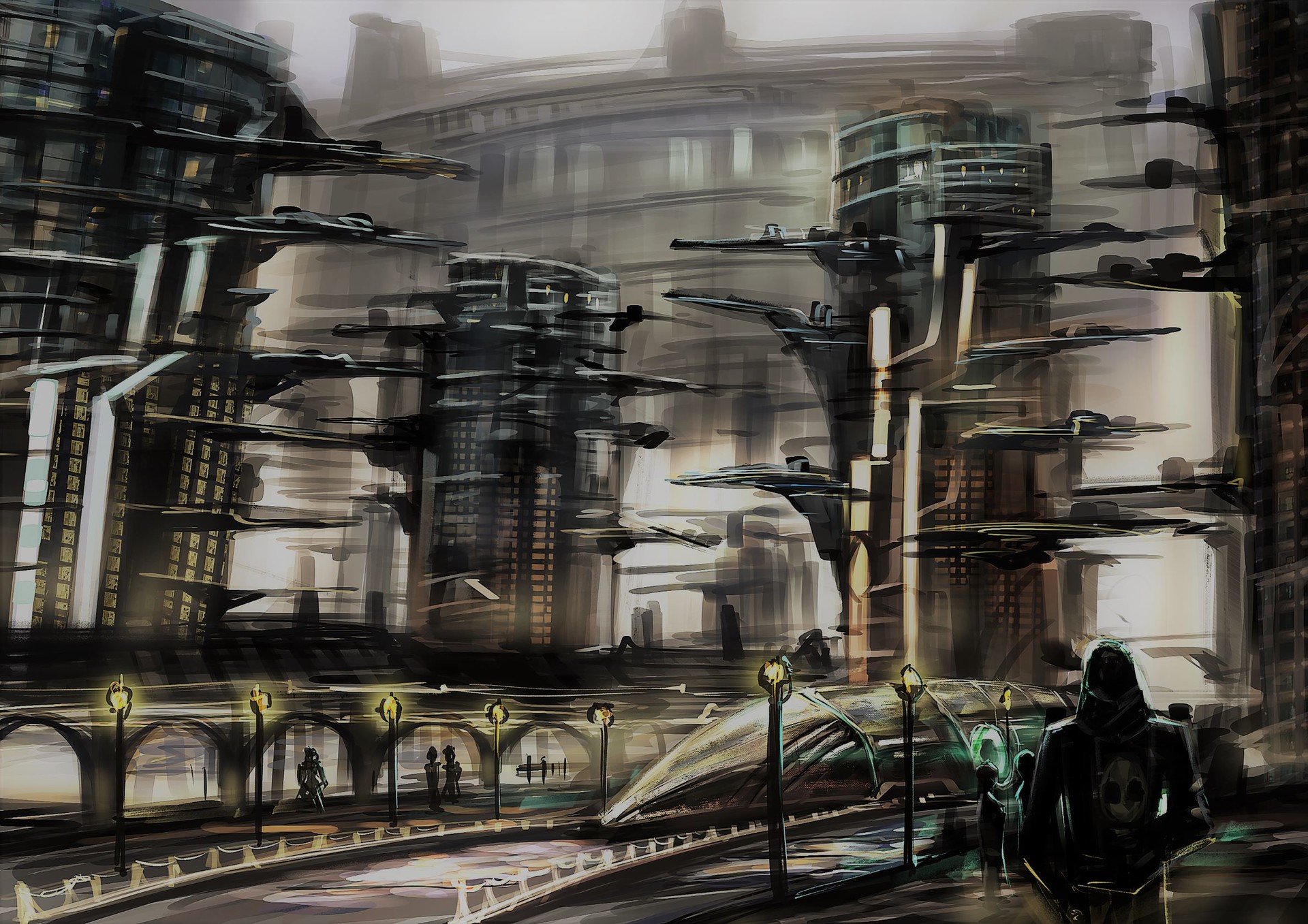 City concept. Футуризм киберпанк. Москва в будущем. Город будущего. Город будущего.