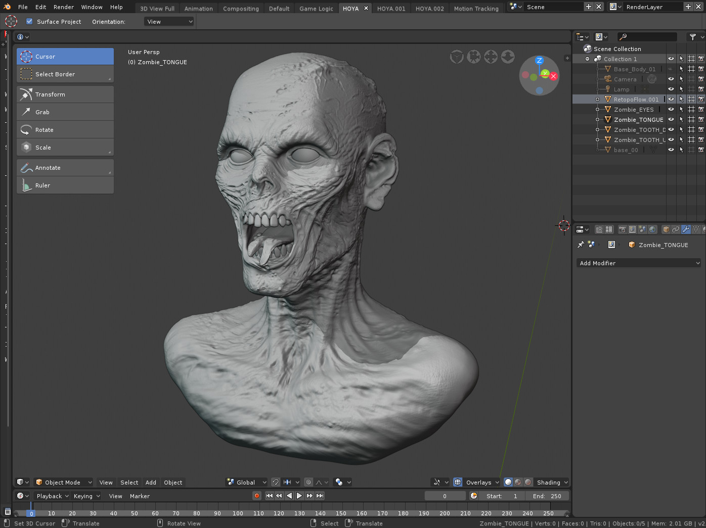 ArtStation - blender 3D Zombie Sculpting