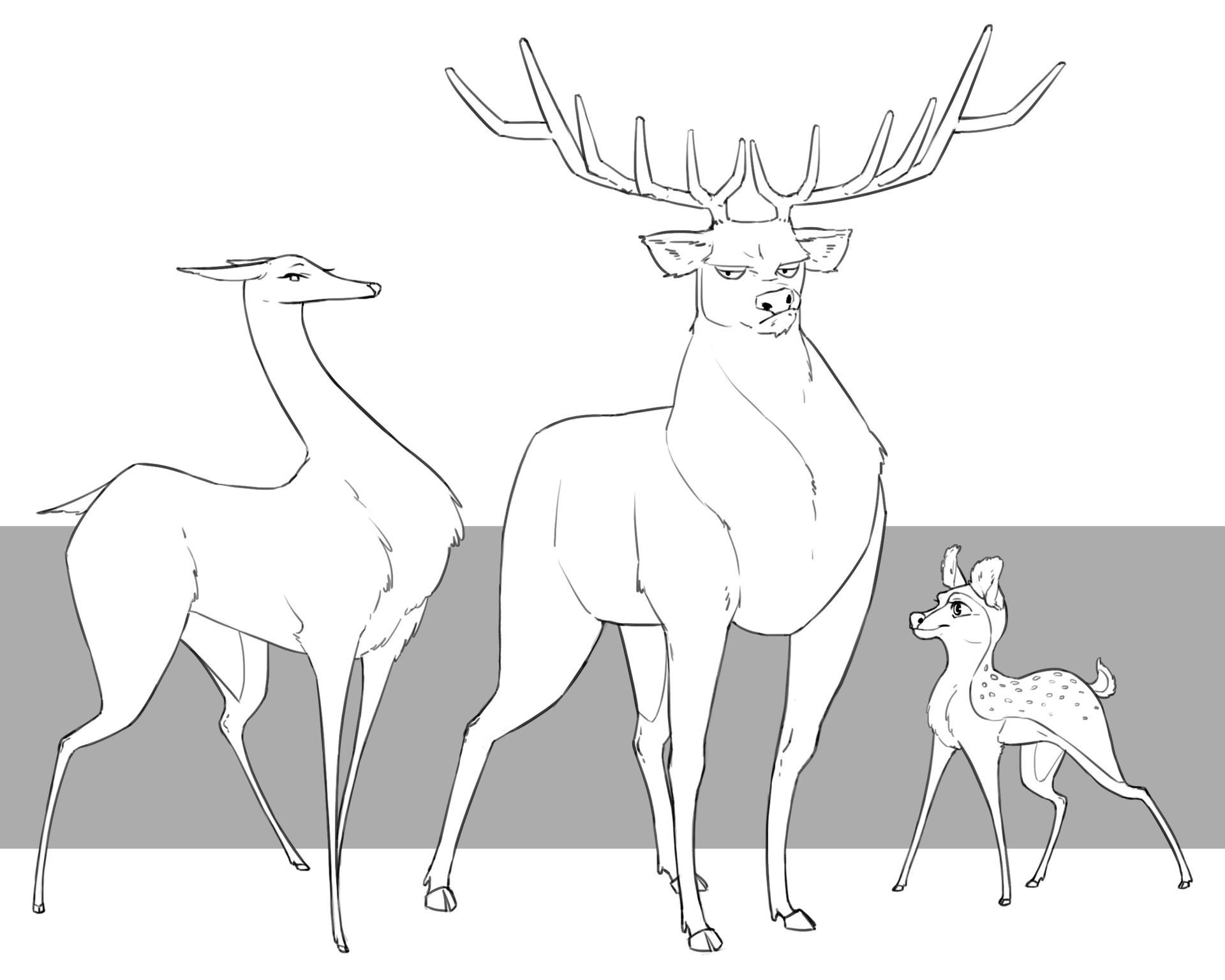Deer Lineart.