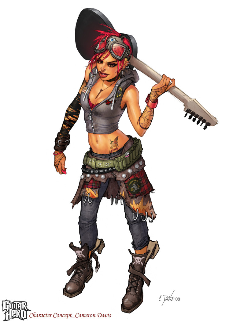 Judy Nails Guitar Hero 5 concept illustration