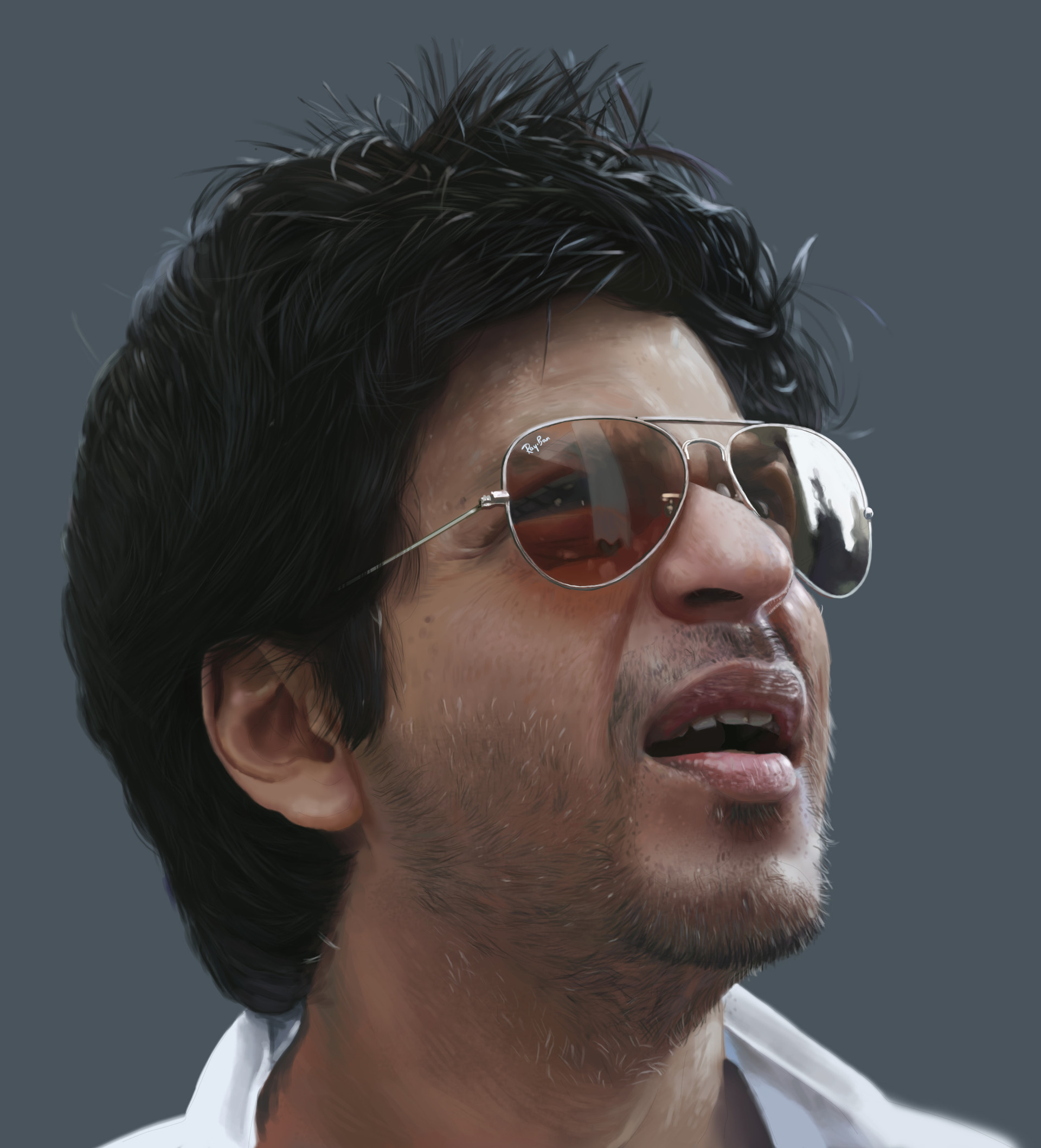 Artstation Shah Rukh Khan Indian Film Actor Digital Painting