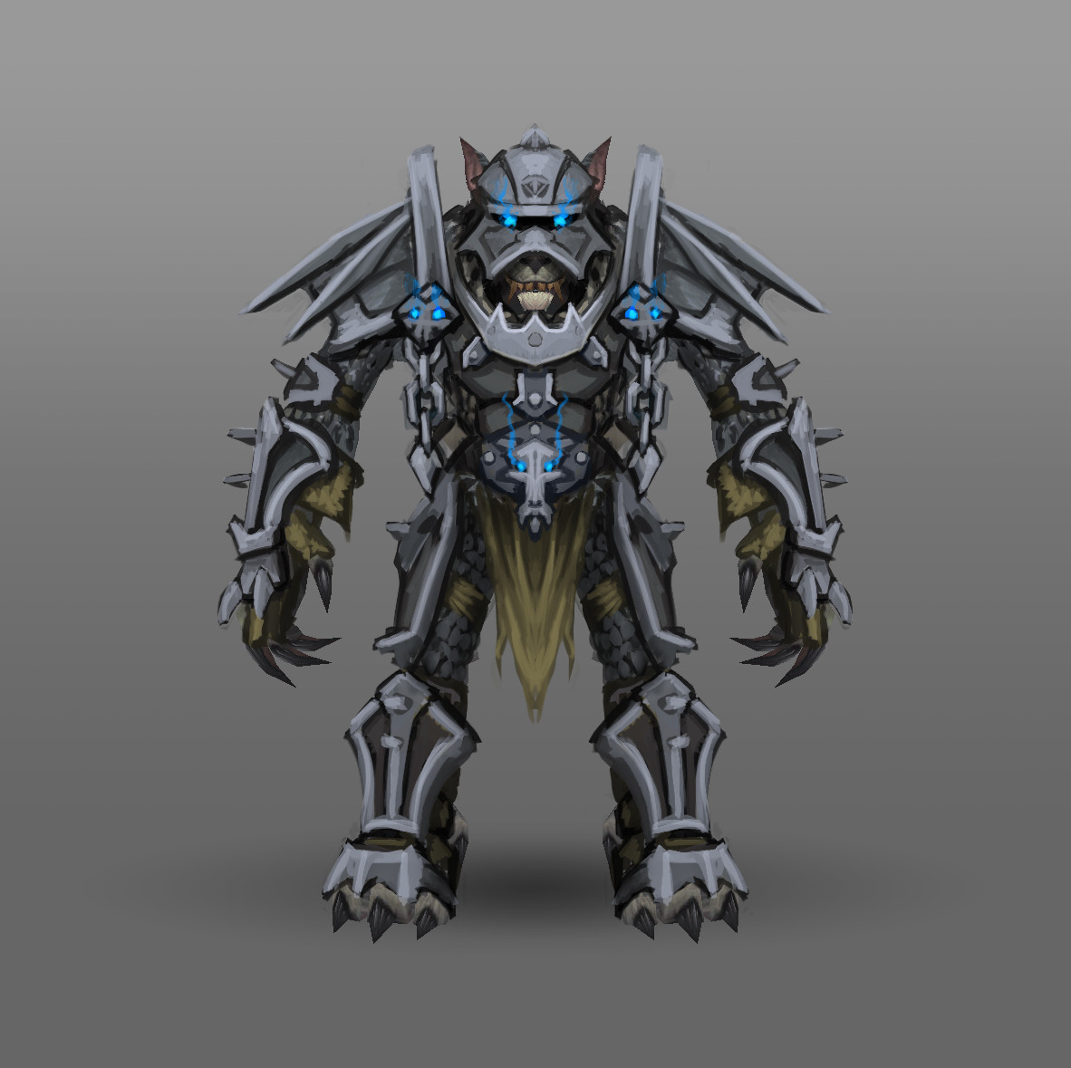 Deathknight (old)
The old version was partly inspired by gothic design elements and armors, but in the end it felt very generic, hence I updated it.