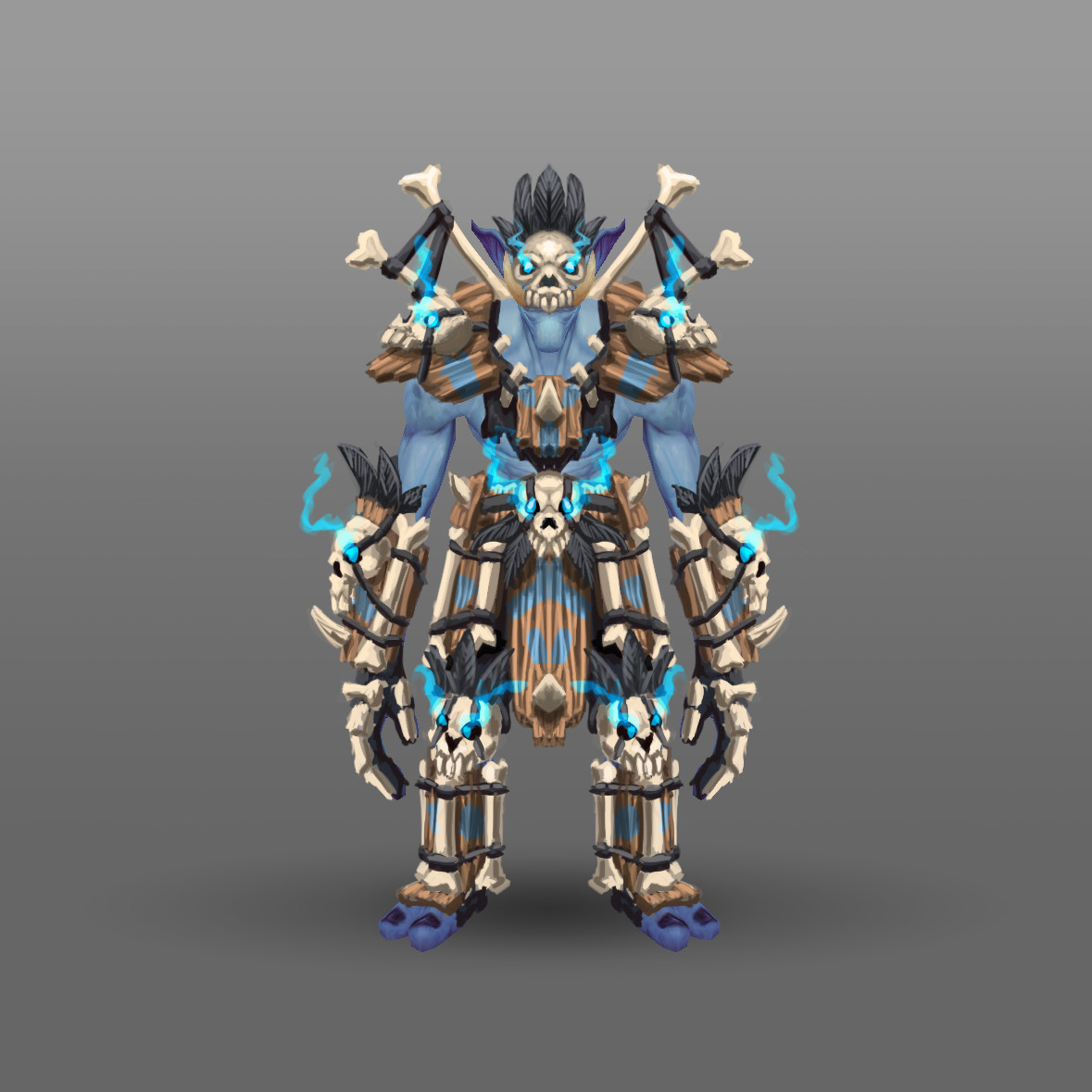 Deathknight
The Darkspear introduced as to Bwonsamdi during Zalazane's Fall, so it felt just right to have this set based on the Loa of Death.