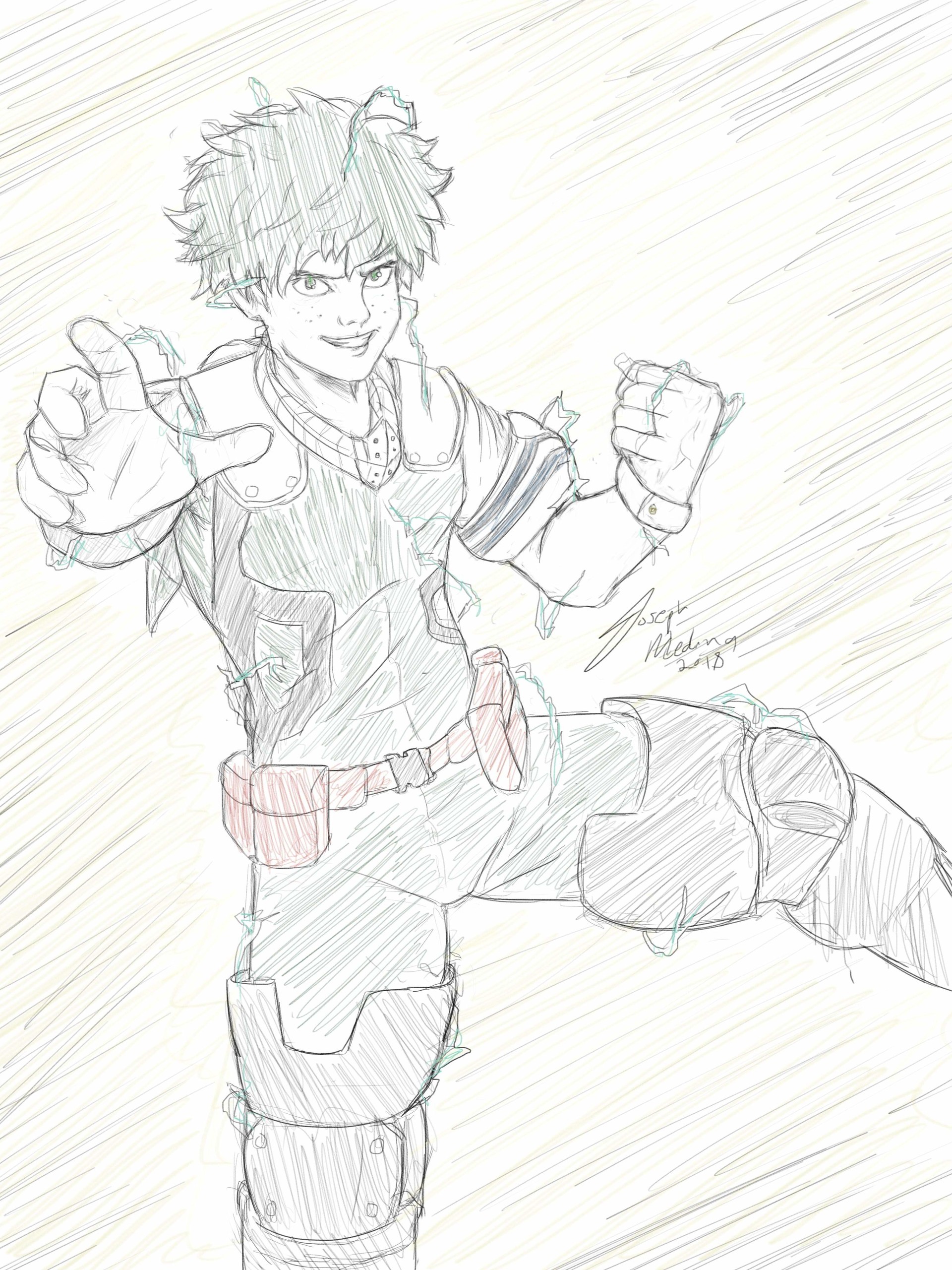 Artstation Deku Izuku Midoriya Full Cowling Shoot Style Joseph Medina