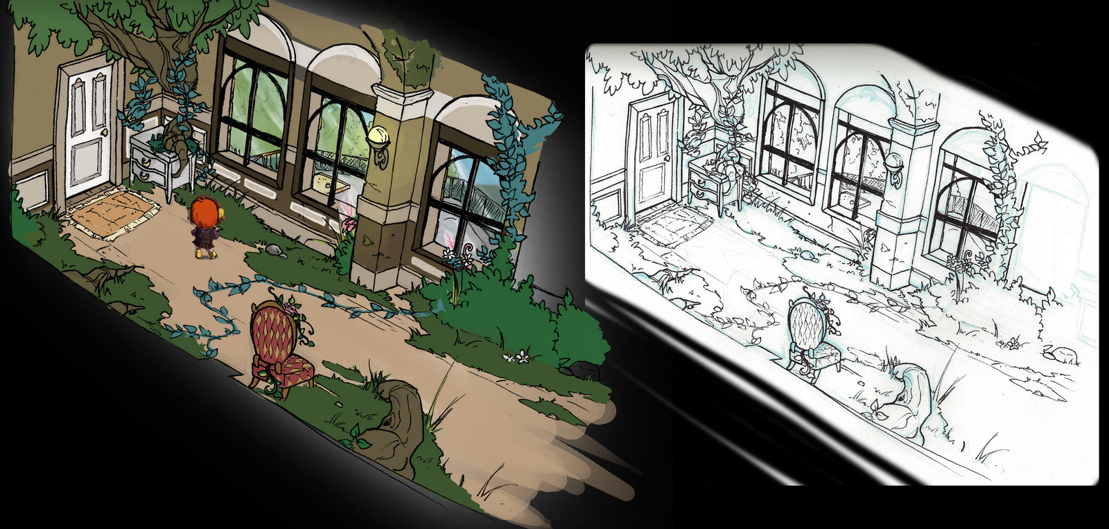 Concept art how the project could look with the  high camera angle.