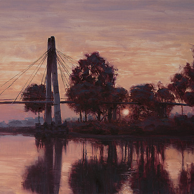 Morning bridge -for sale 15.7x19.6" (40x50cm)