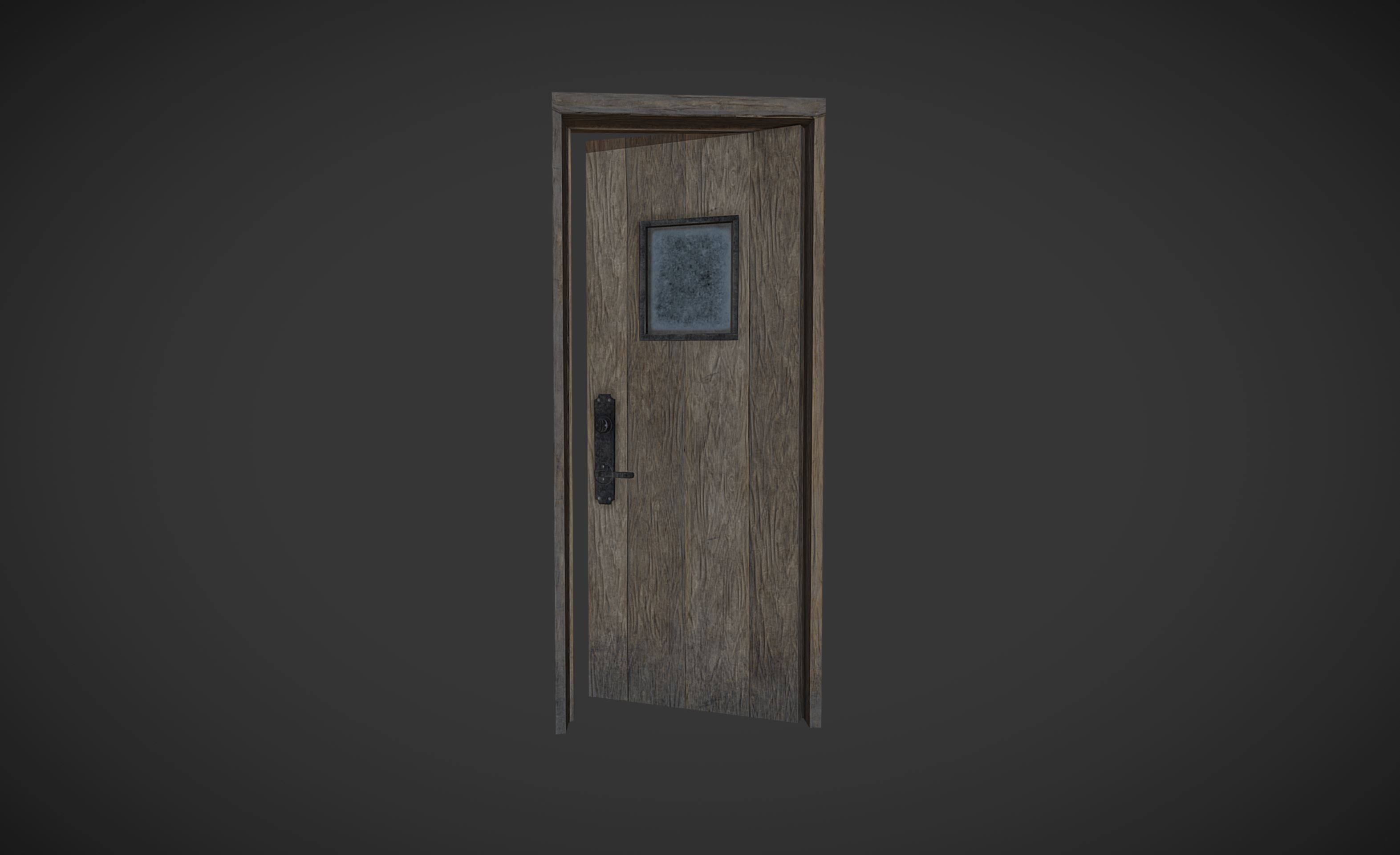 Rustic door for The Shadows Lengthen game: rear detail