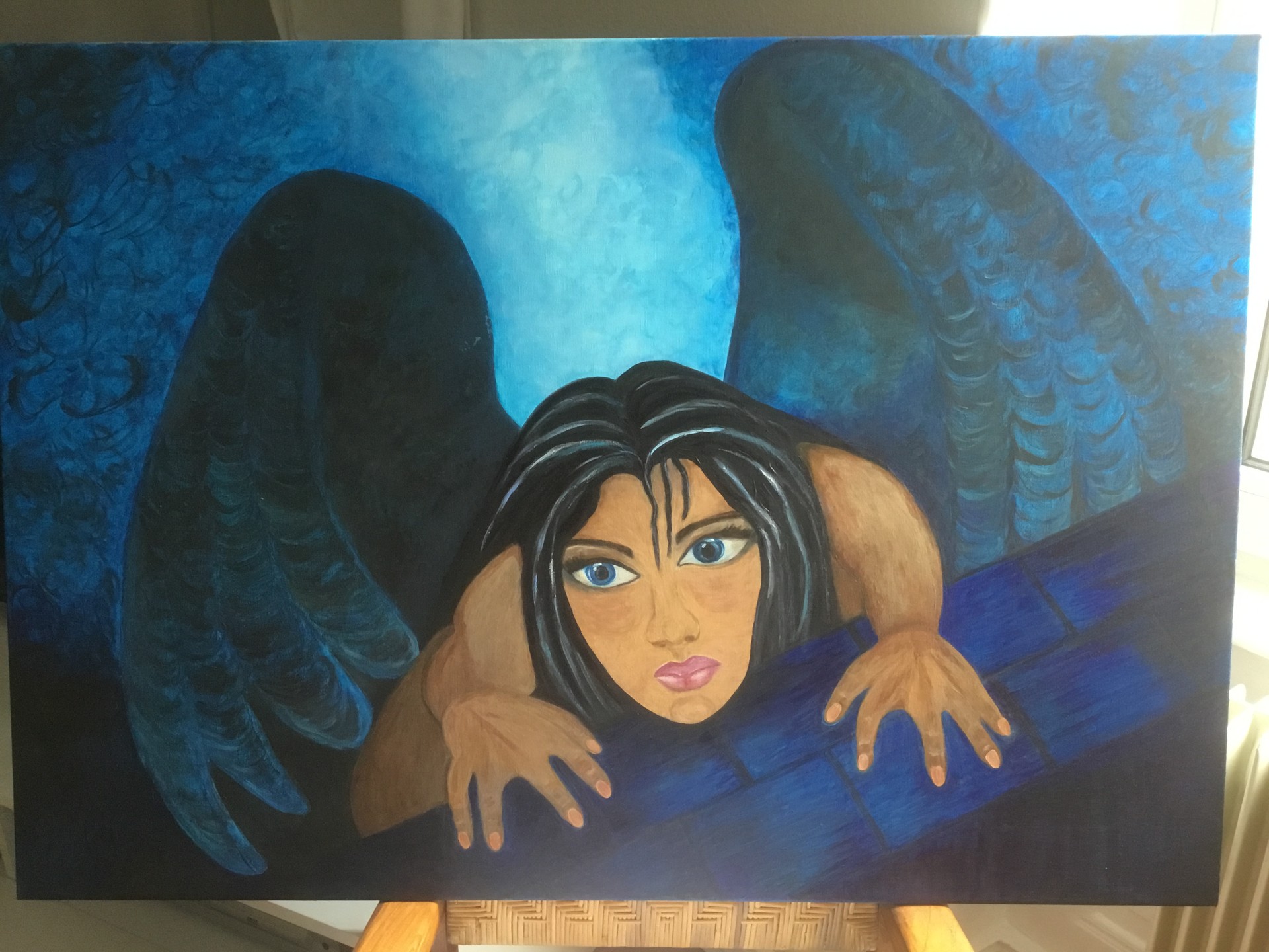 Artstation Tradictionnal Painting Black Angel Nicole Scherrer