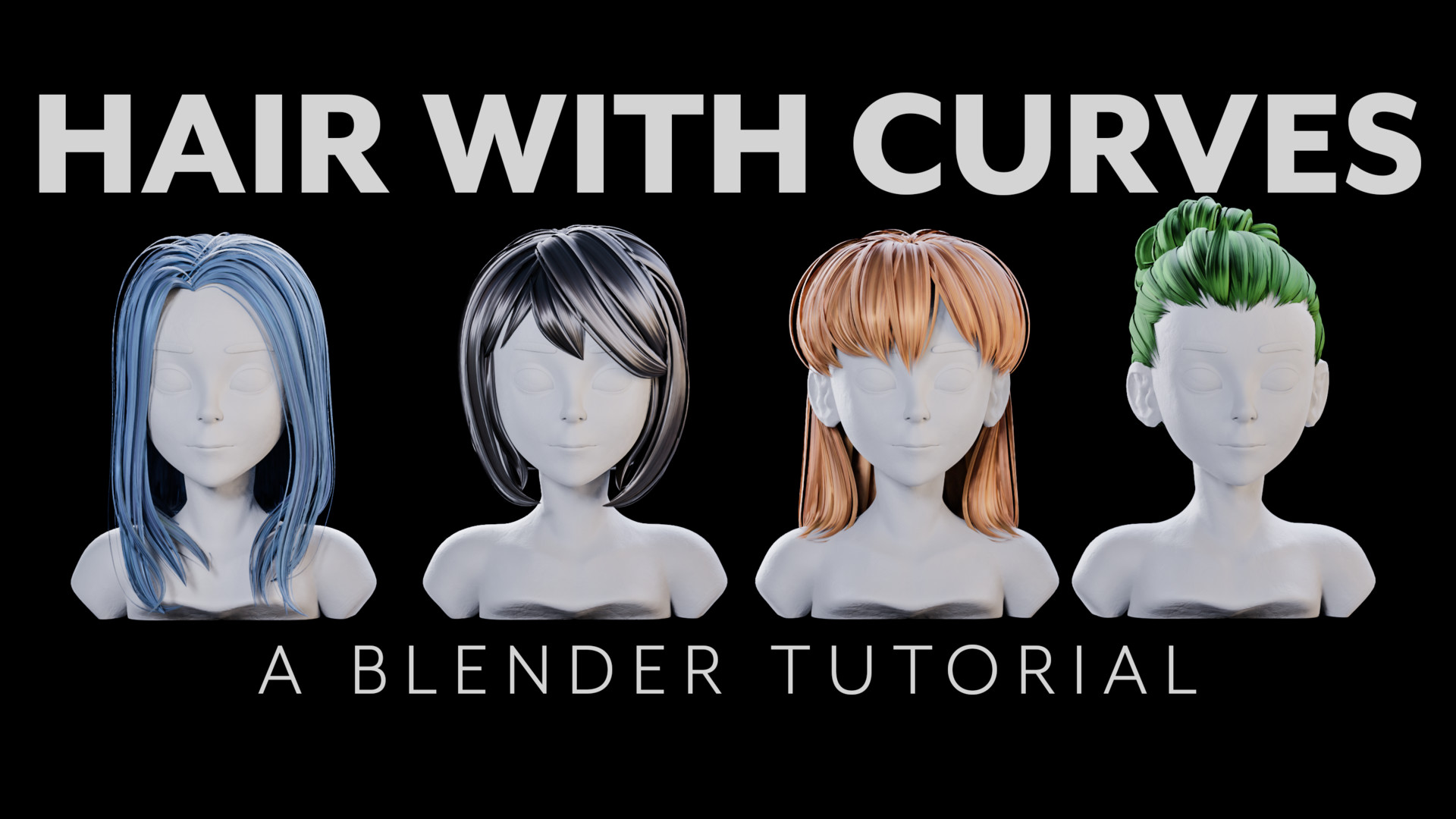 Blender Easy Make Anime Hair With Curves and Hair Material (ENG SUB)
